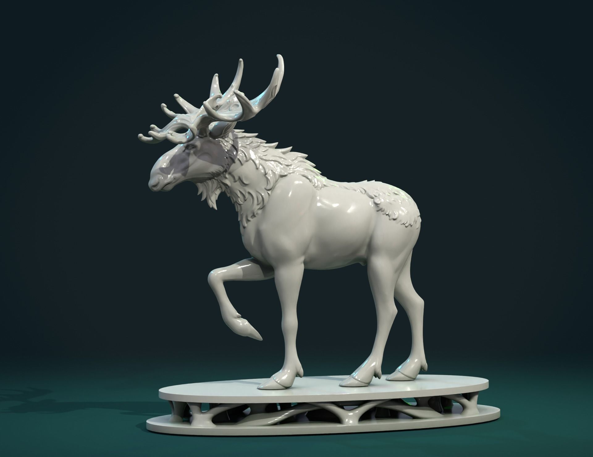 Moose sculpture 3D print model_2