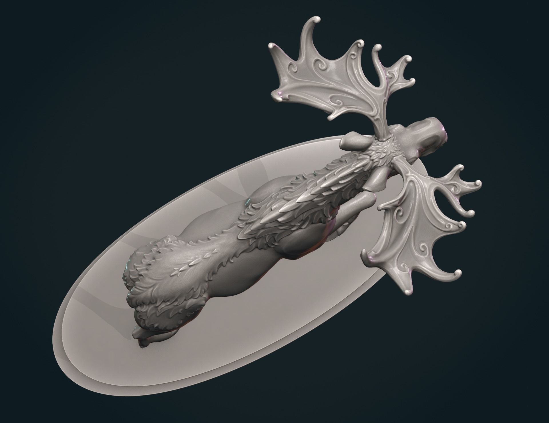 Moose sculpture 3D print model_11