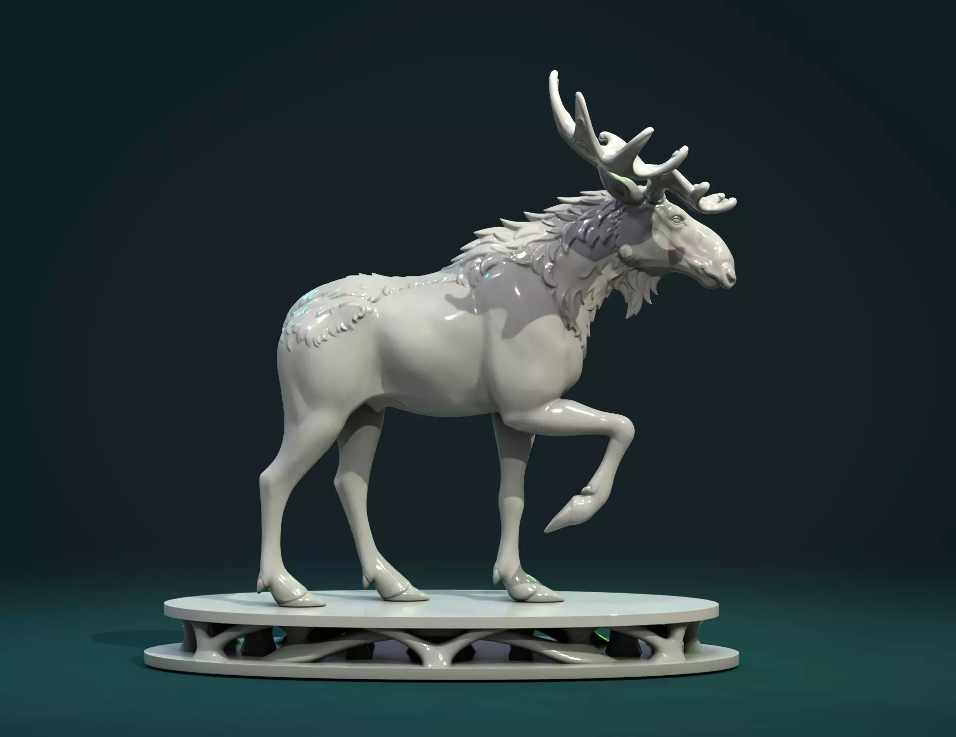 Moose sculpture 3D print model_0