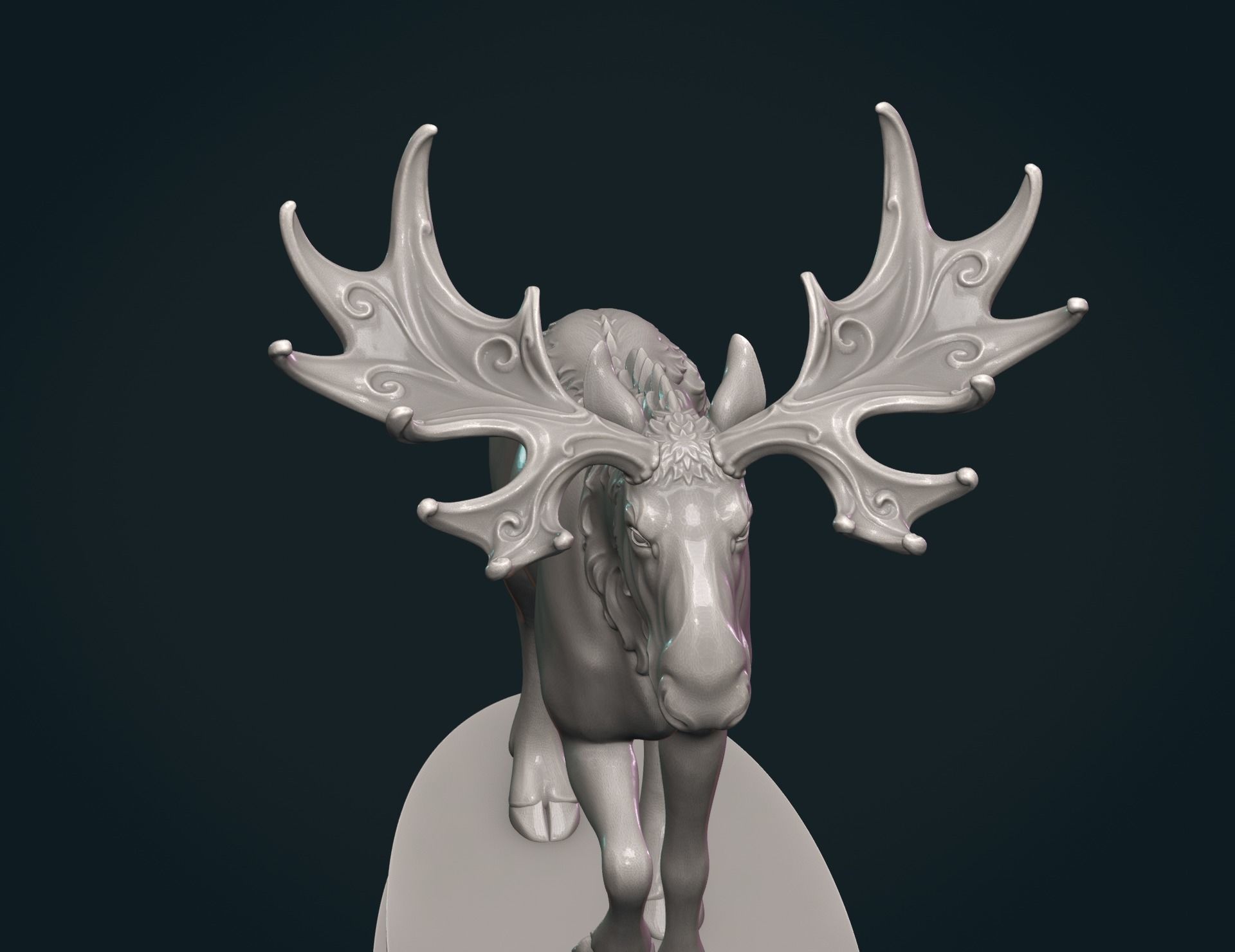 Moose sculpture 3D print model_6
