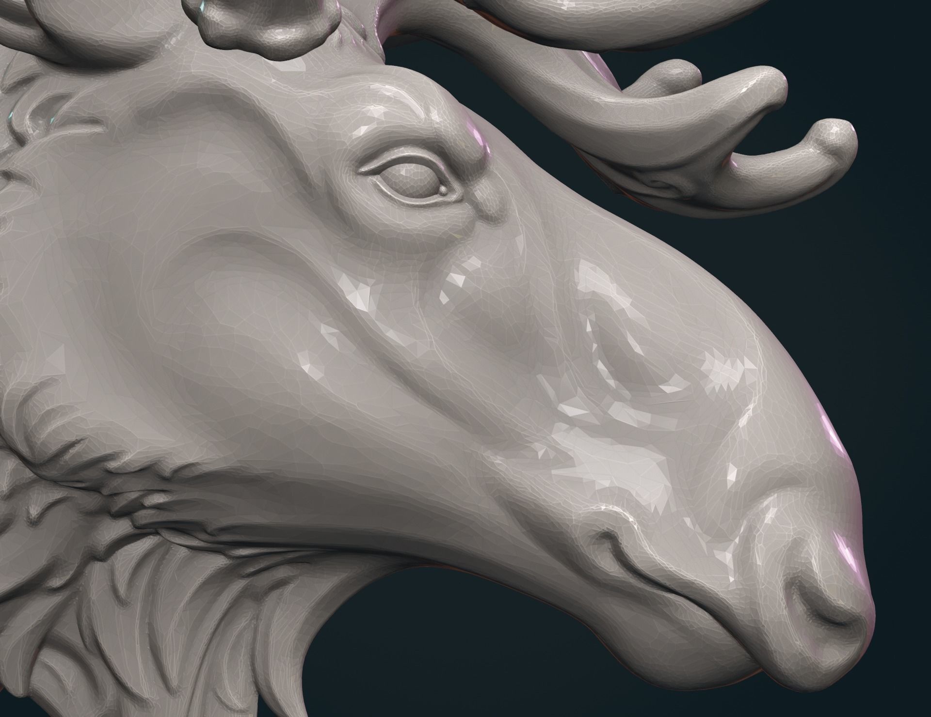 Moose sculpture 3D print model_15