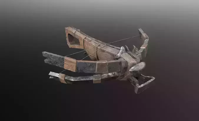 Game-ready crossbow wooden weapon