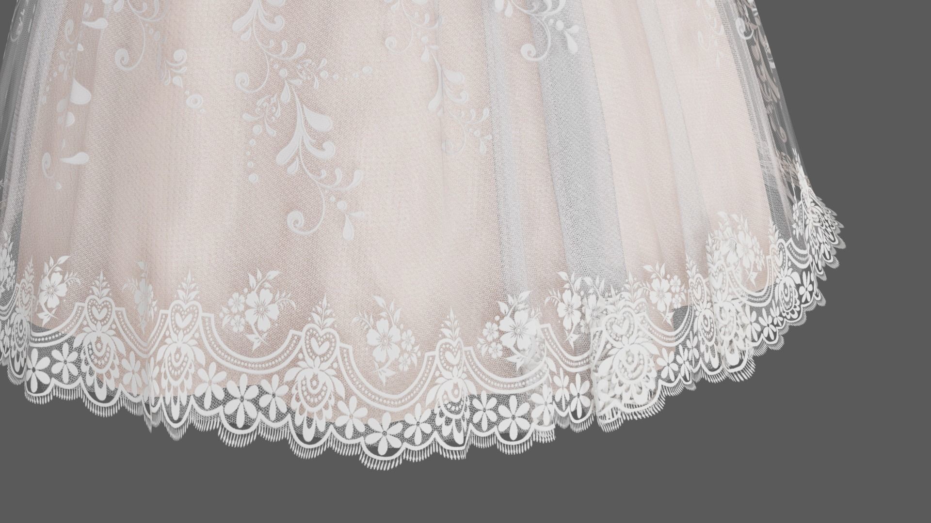 Wedding dress V1 3D model_14