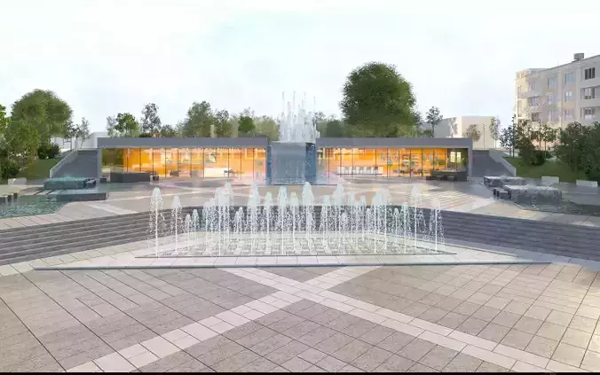 Fountains in the square