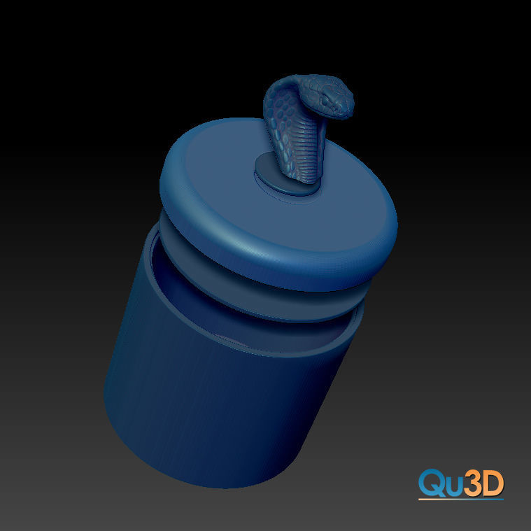 Can with the head of a cobra head as a knob 3D print model_1