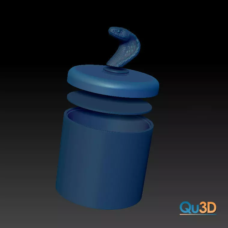 Can with the head of a cobra head as a knob 3D print model_0