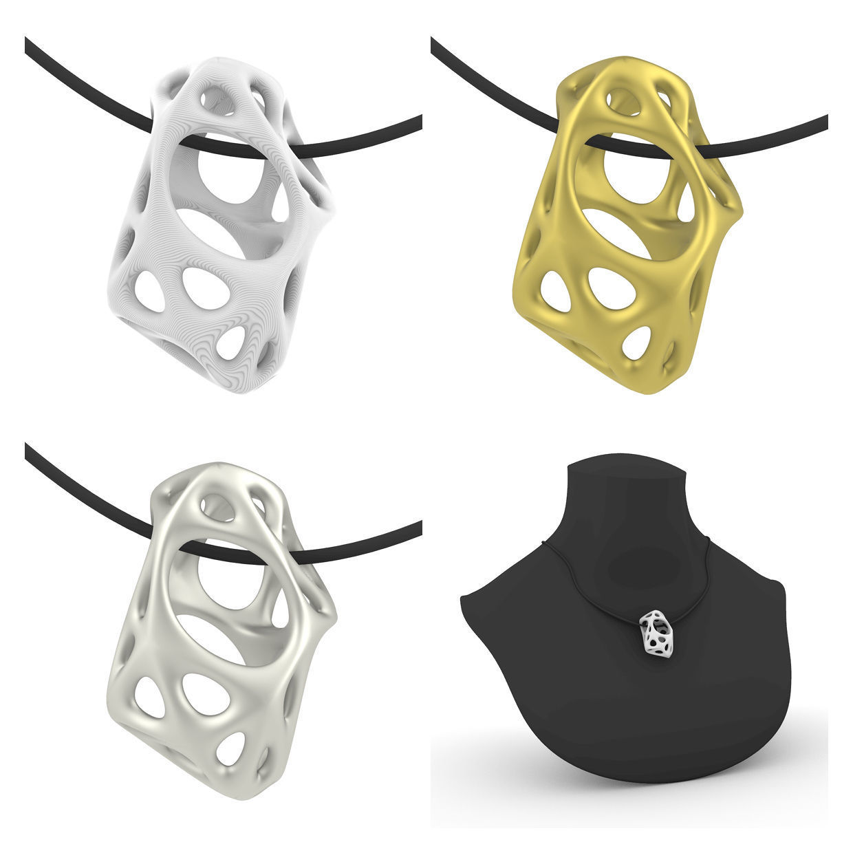 biogrid pendant Rock no1 3D print model_6