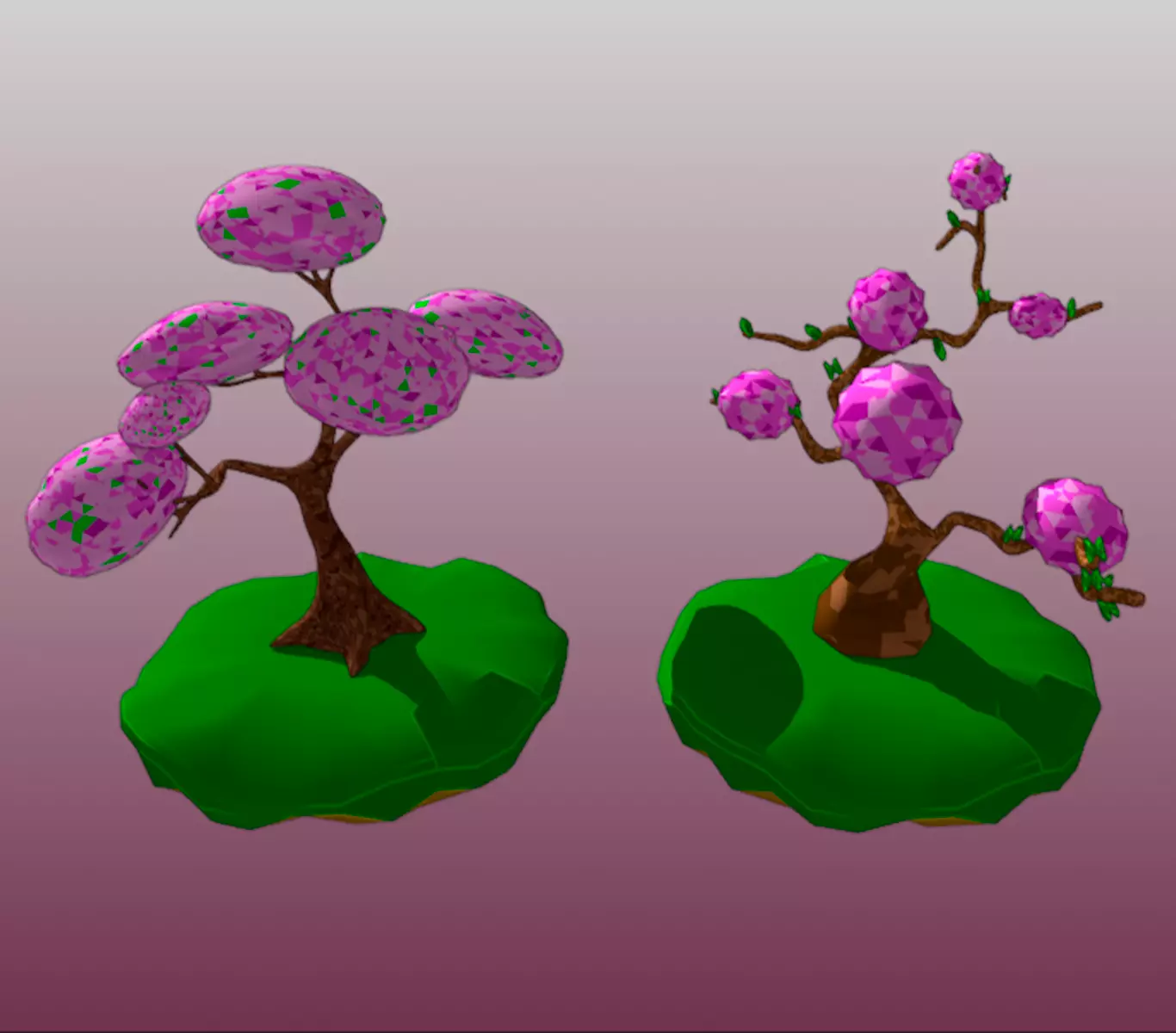 Lowpoly Trees collection Sakura tree Low-poly 3D model Low-poly 3D model_0