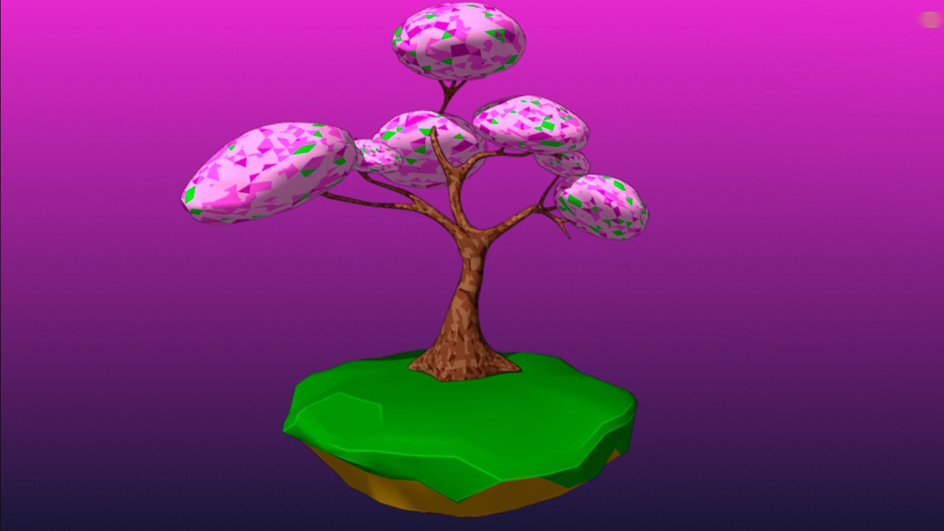 Lowpoly Trees collection Sakura tree Low-poly 3D model Low-poly 3D model_22