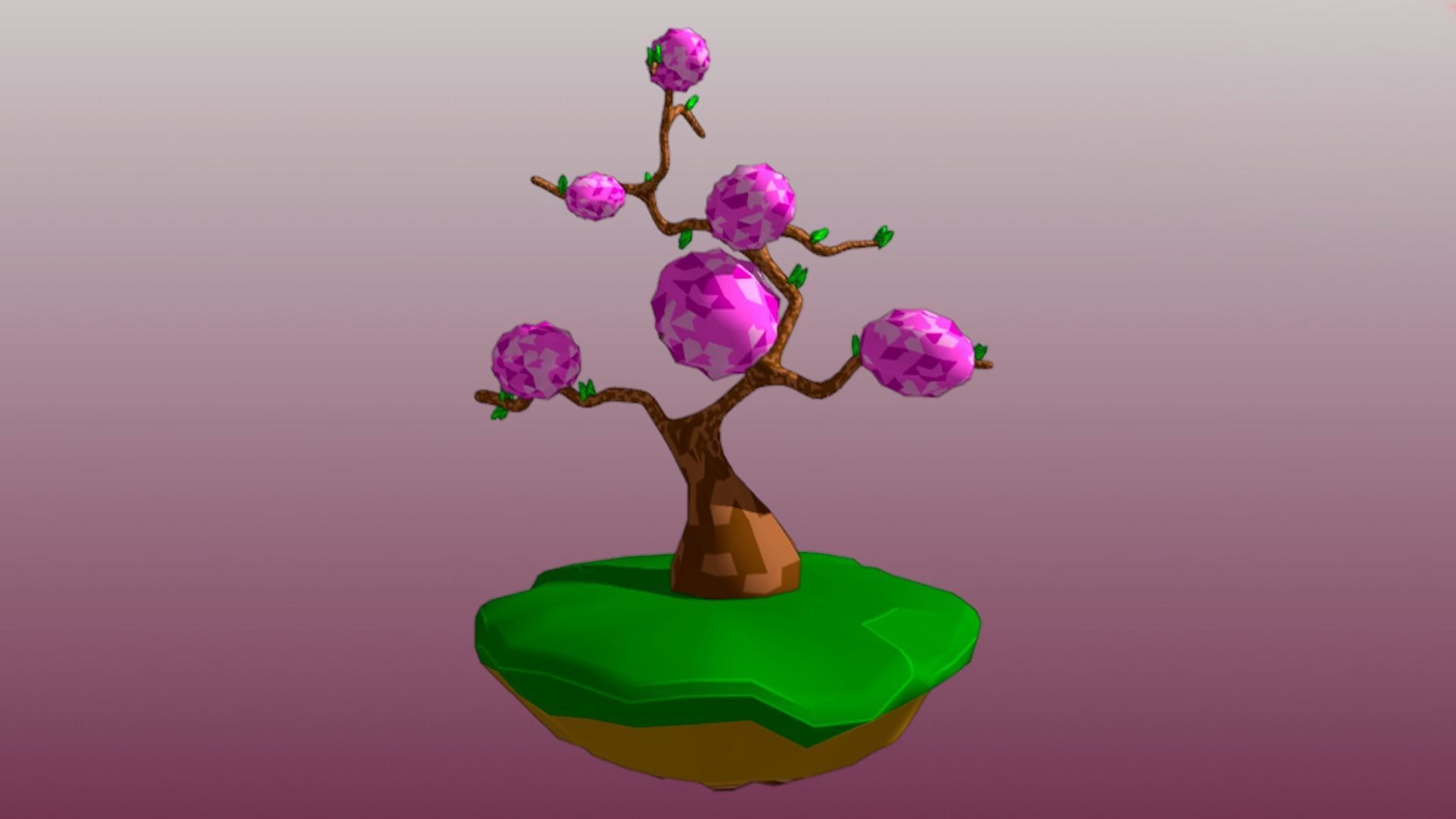 Lowpoly Trees collection Sakura tree Low-poly 3D model Low-poly 3D model_31