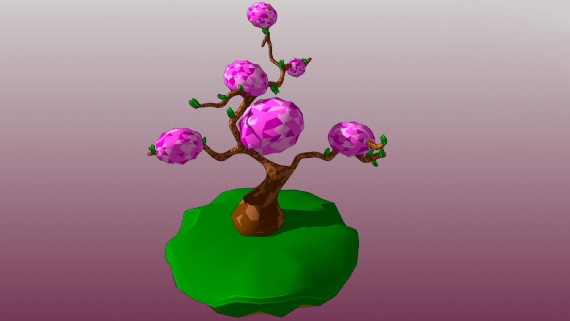 Lowpoly Trees collection Sakura tree Low-poly 3D model Low-poly 3D model_5