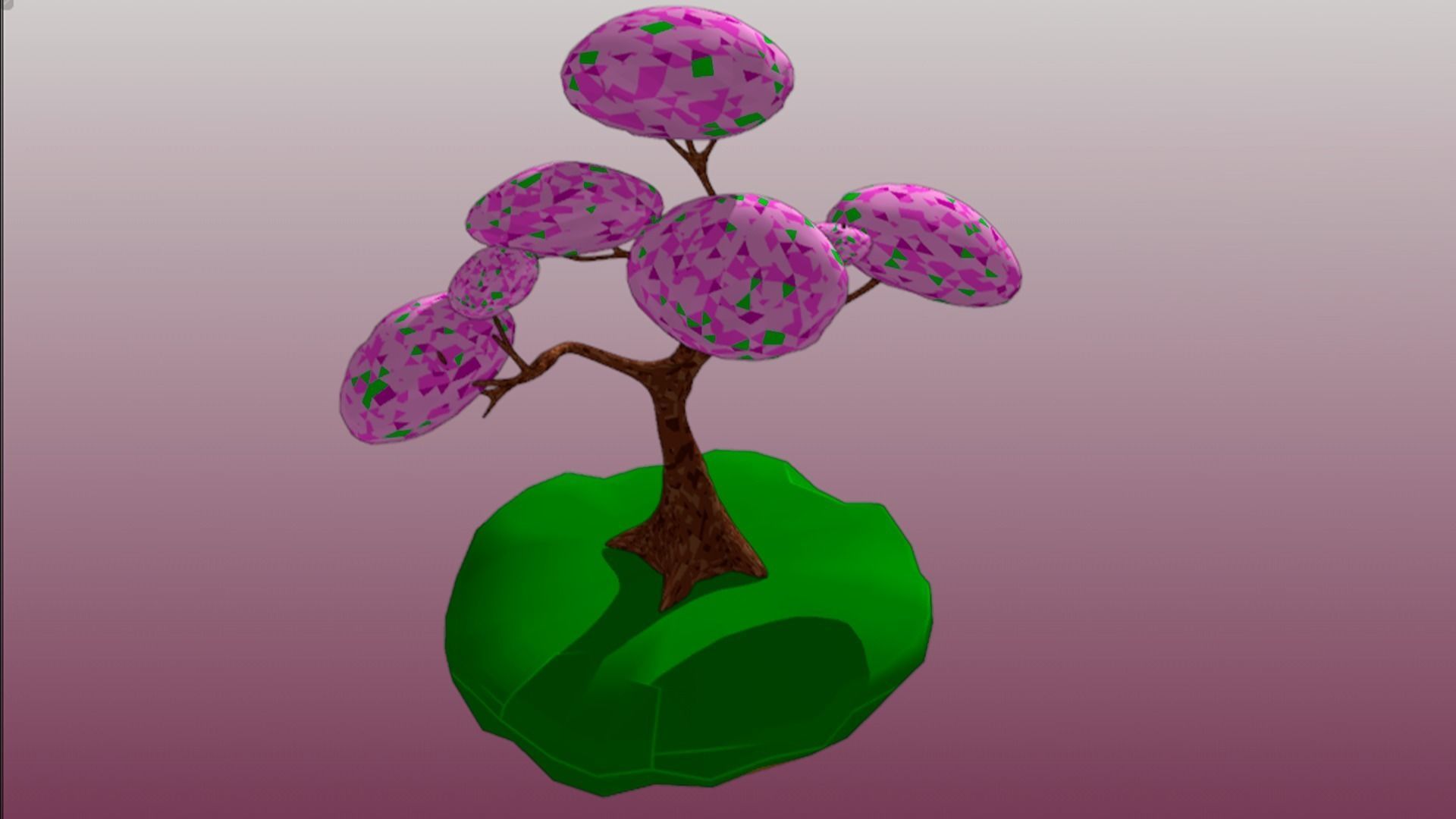 Lowpoly Trees collection Sakura tree Low-poly 3D model Low-poly 3D model_13