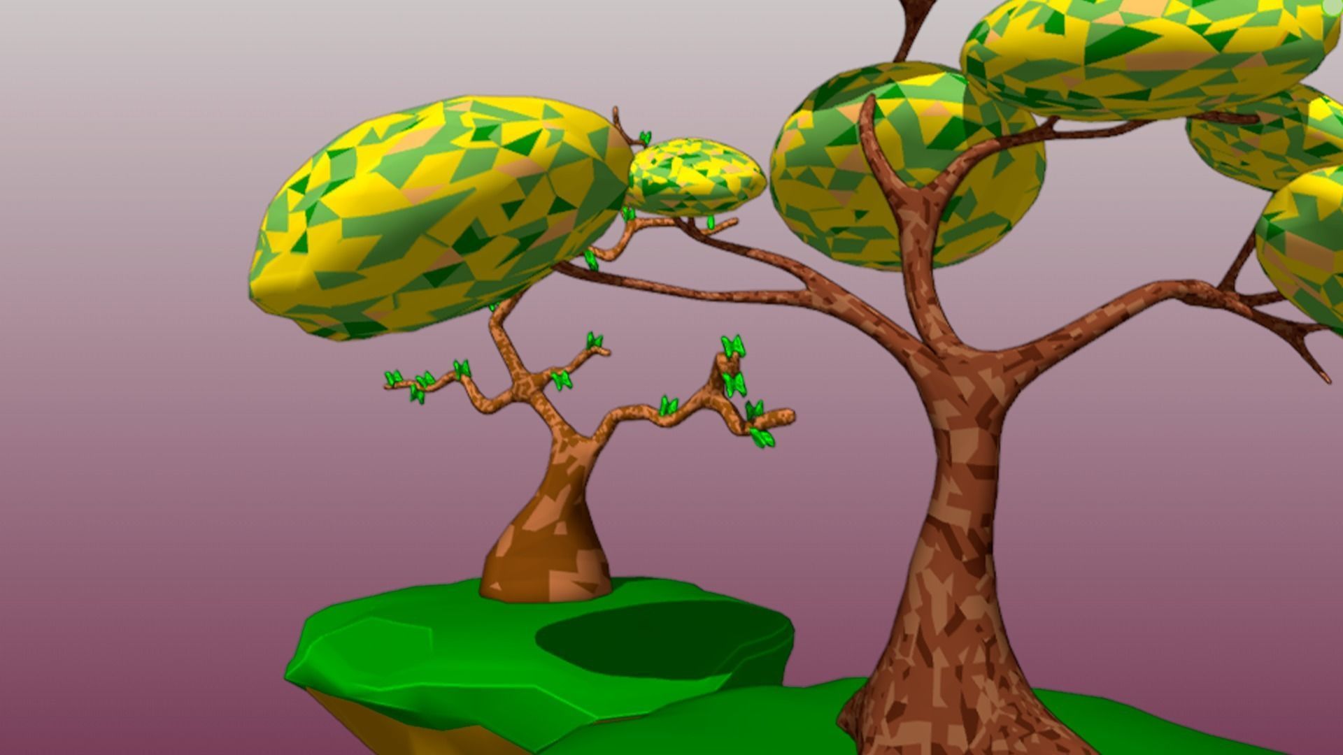 Lowpoly Trees collection Sakura tree Low-poly 3D model Low-poly 3D model_35