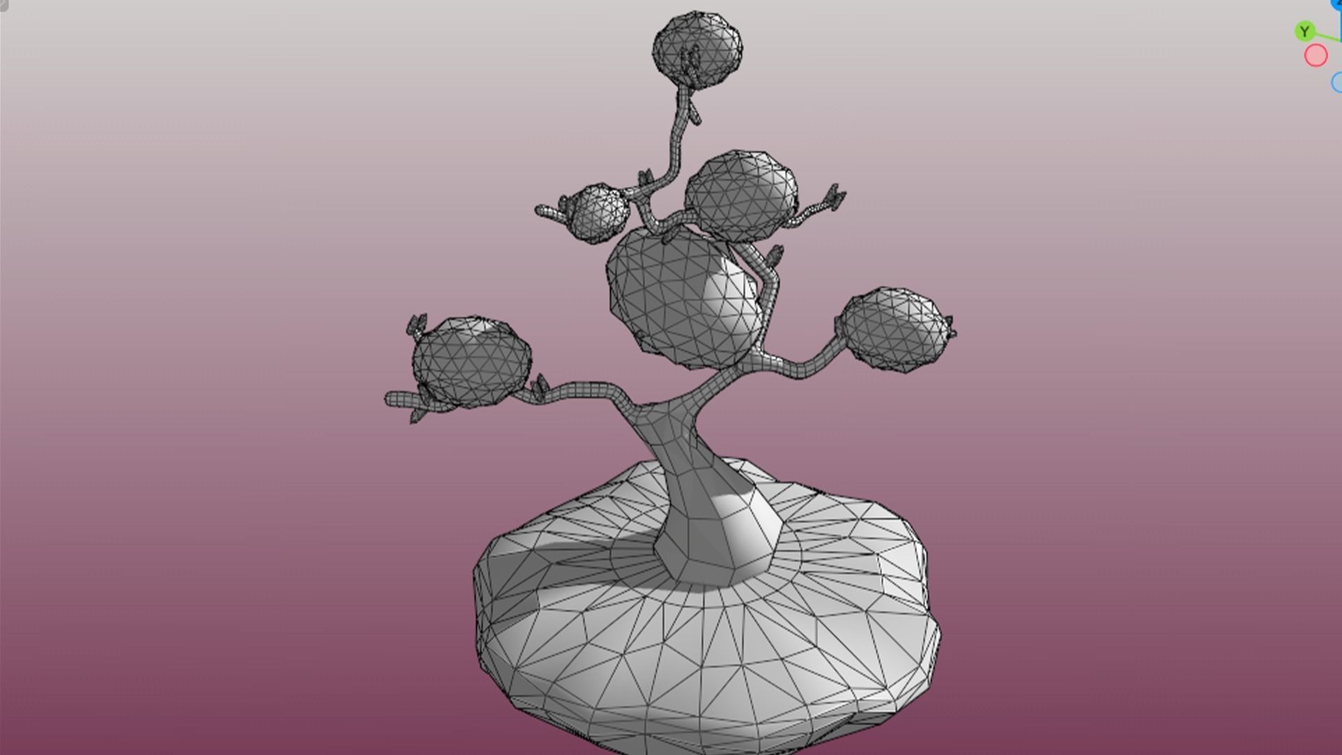 Lowpoly Trees collection Sakura tree Low-poly 3D model Low-poly 3D model_41