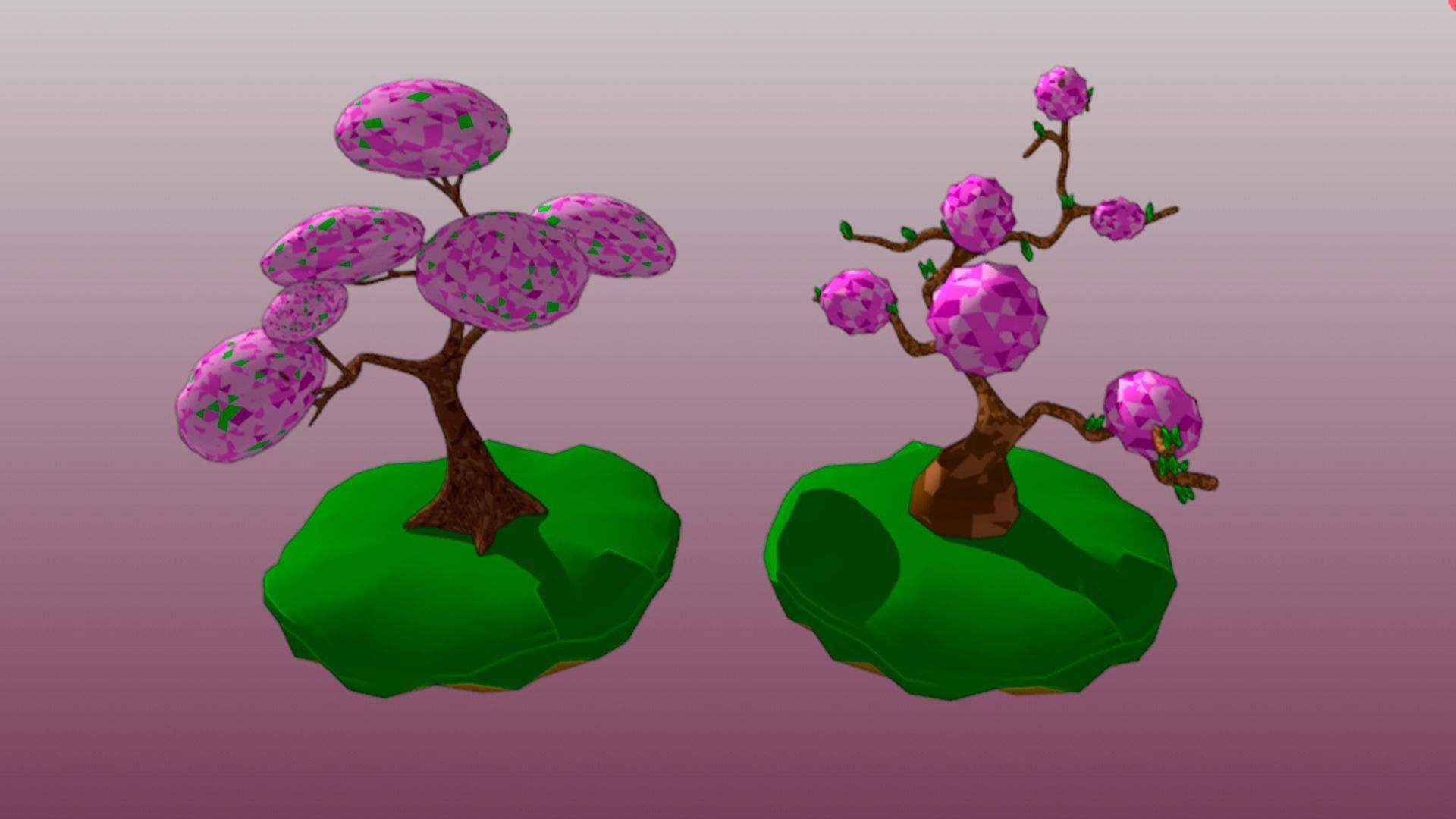 Lowpoly Trees collection Sakura tree Low-poly 3D model Low-poly 3D model_30