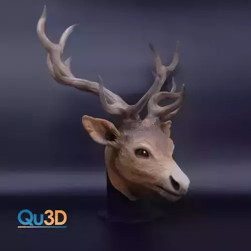 Deer Head Portrait - High-Polygon STL 3D Modell