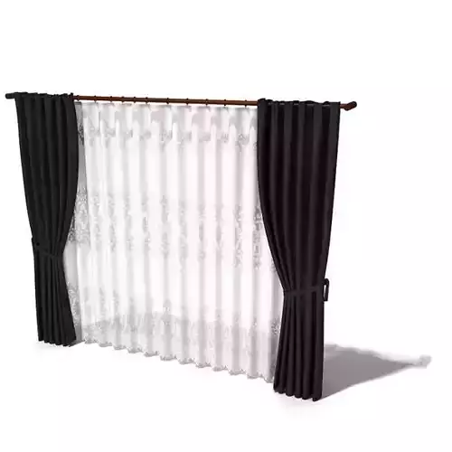 Parted Curtain With Sheers