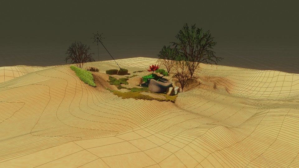 DESERT AND LOTUS SHORT ANIMATION Low-poly 3D model_10