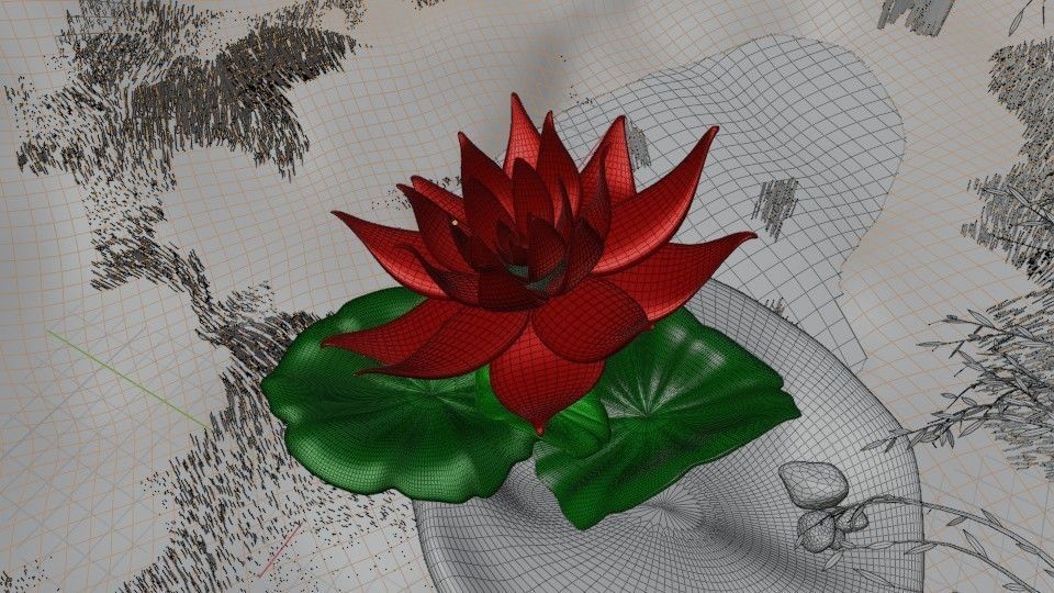 DESERT AND LOTUS SHORT ANIMATION Low-poly 3D model_11