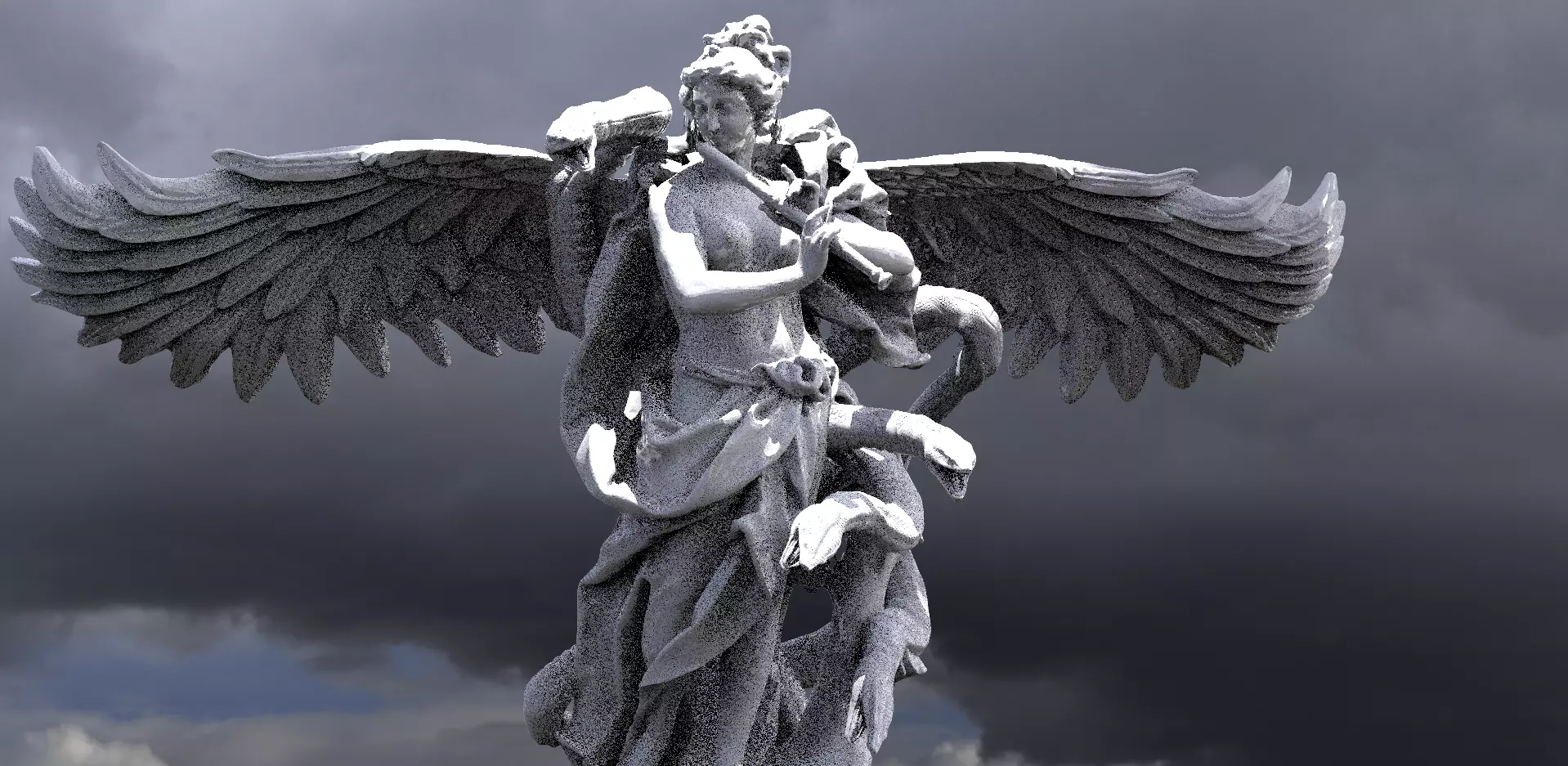 Angelic Statue Dark 2  3D model_0