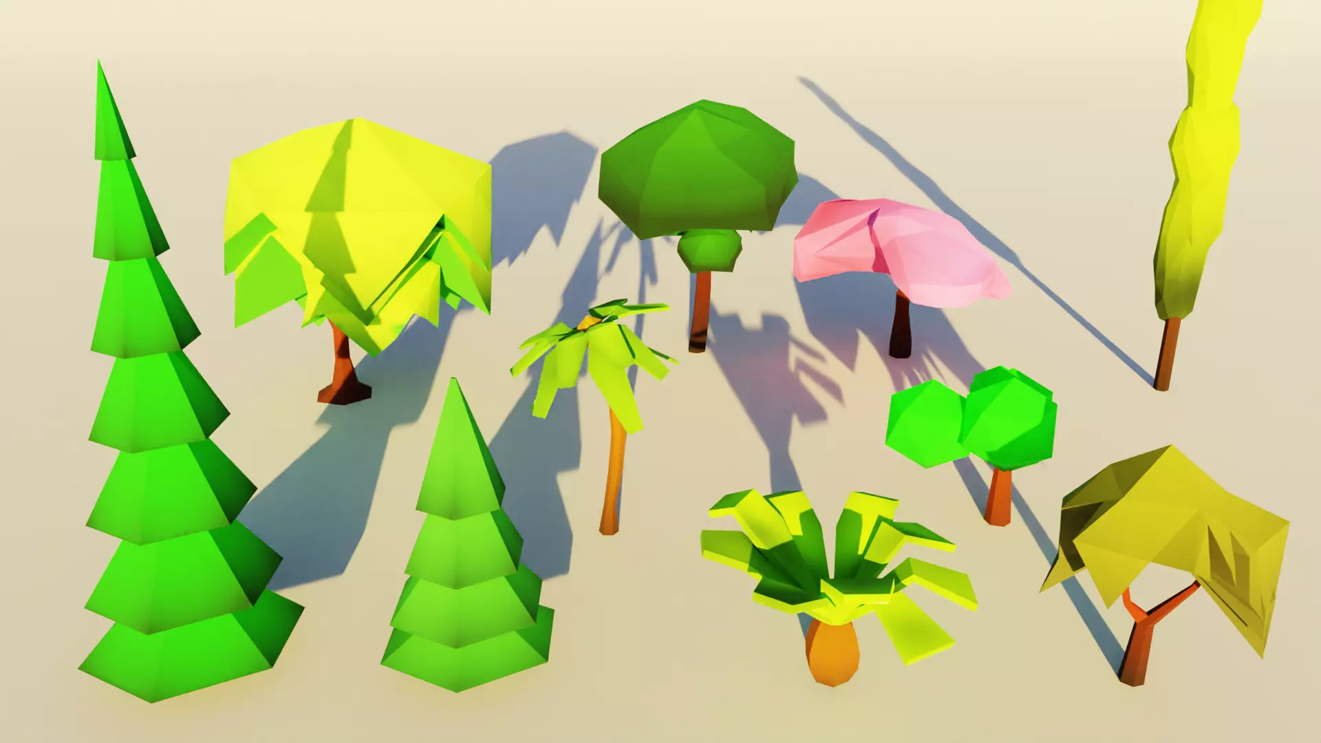 Low Poly Tree Pack Updated Version Low-poly 3D model