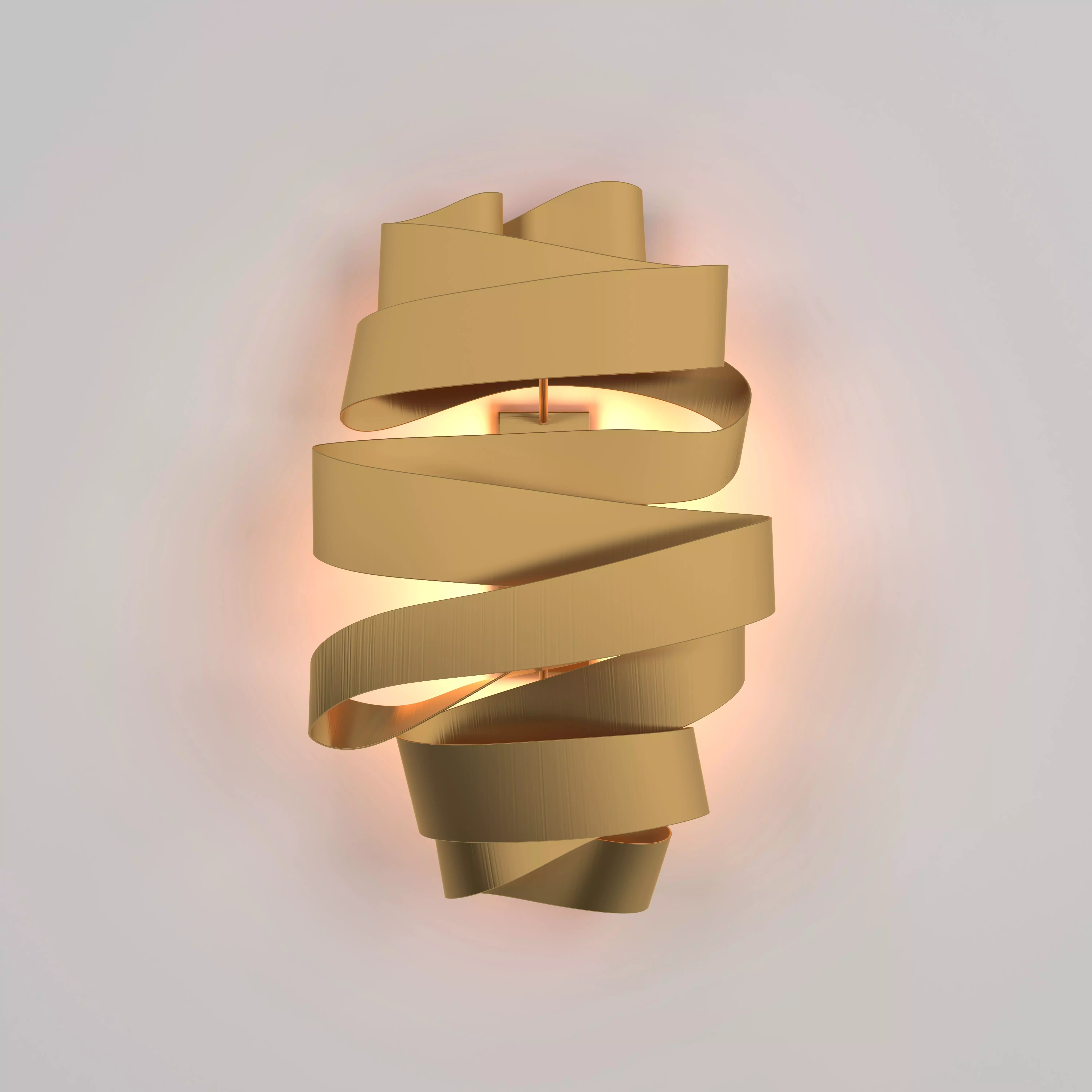 Ribbon Wall Light Low-poly 3D model_0