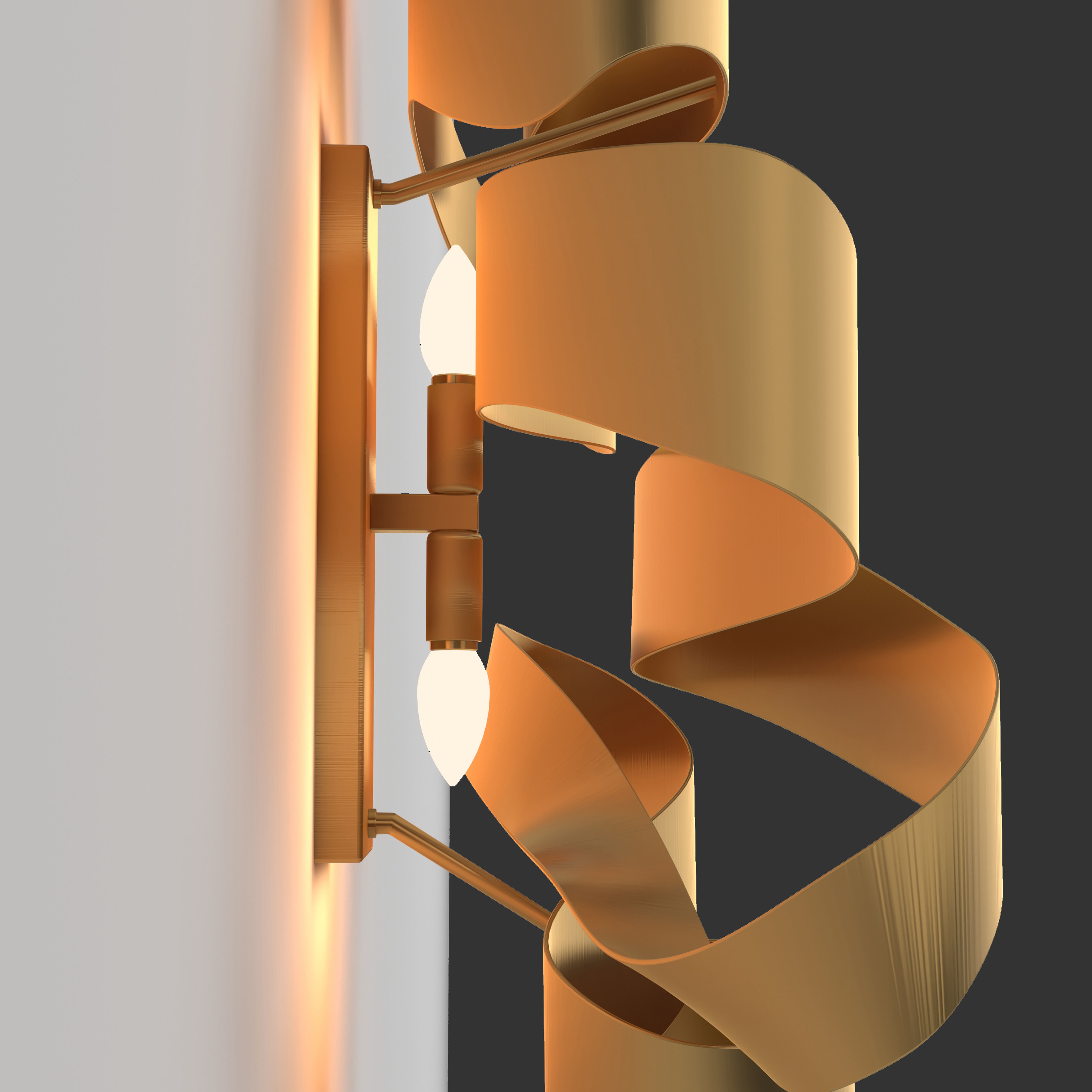 Ribbon Wall Light Low-poly 3D model_3