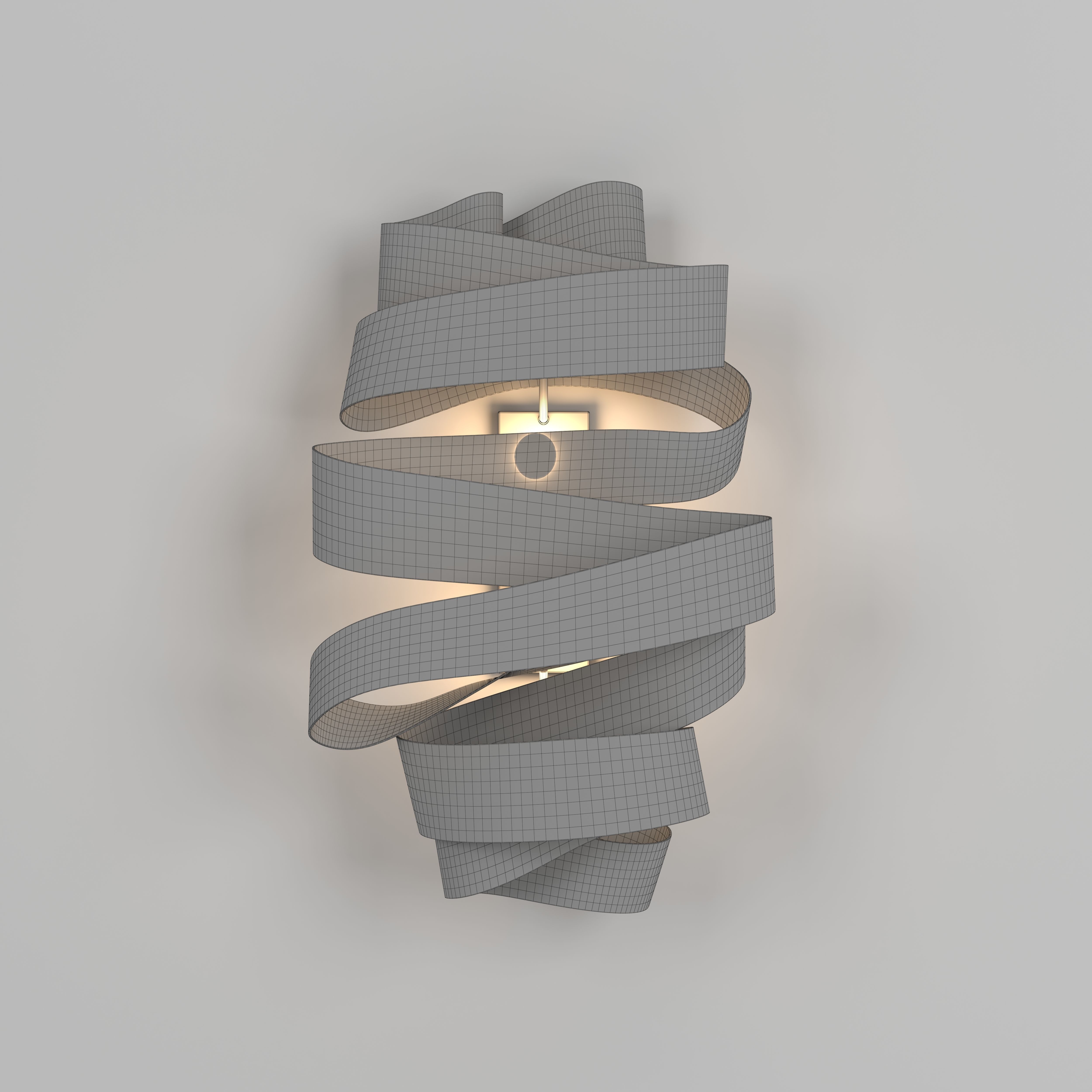Ribbon Wall Light Low-poly 3D model_4