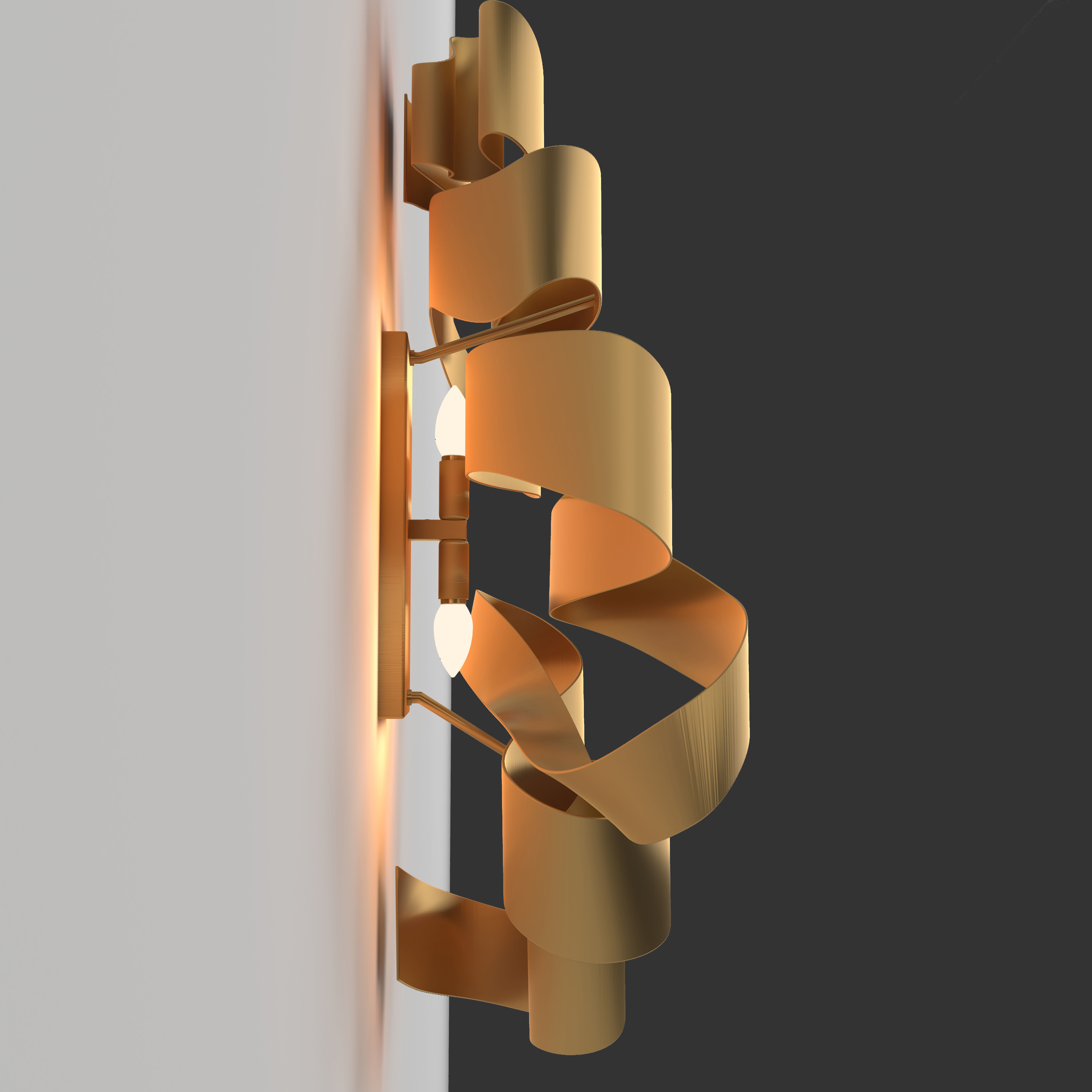 Ribbon Wall Light Low-poly 3D model_2