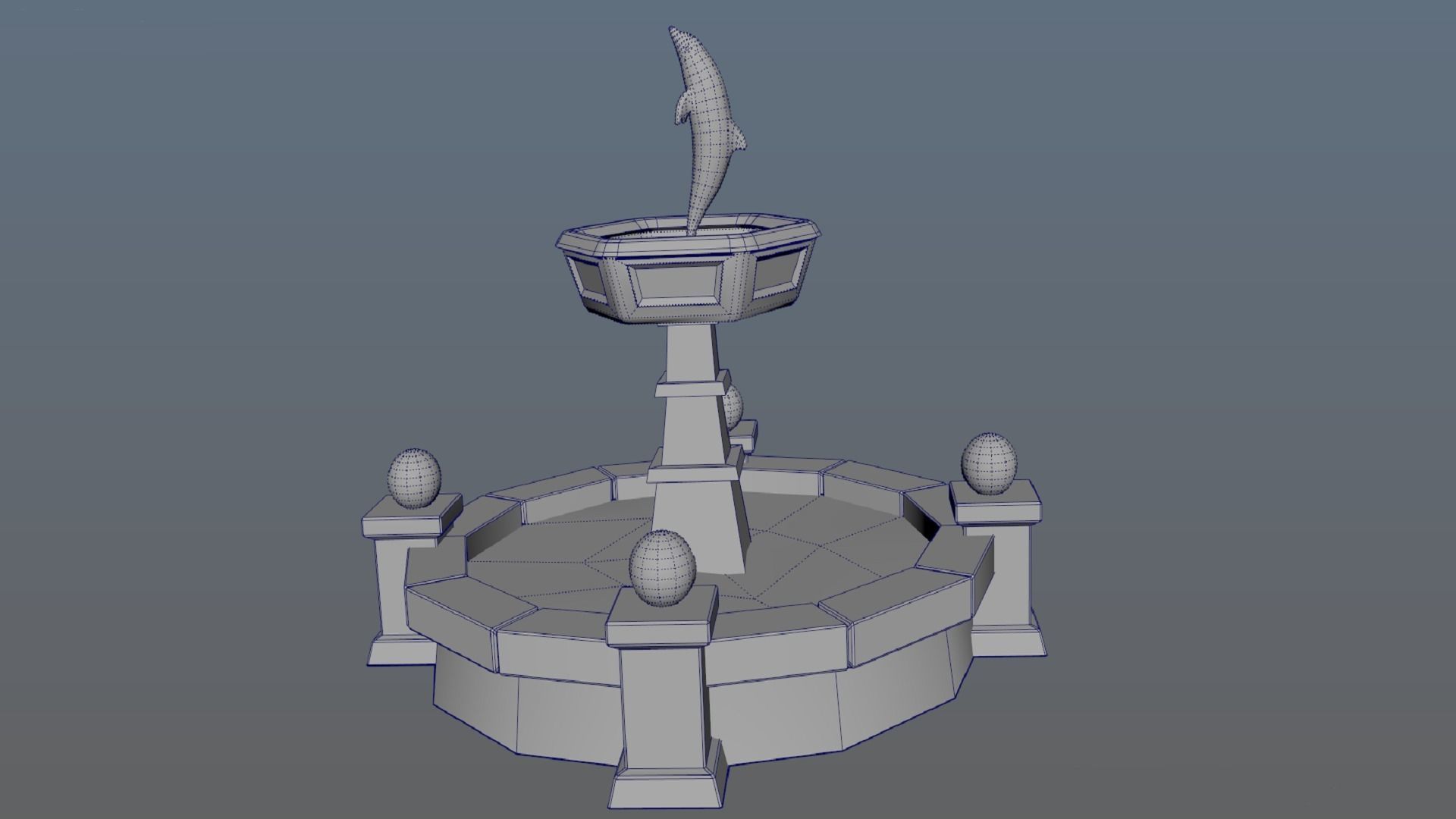 ancient fountain PBR low-poly 3D model  Low-poly 3D model_5