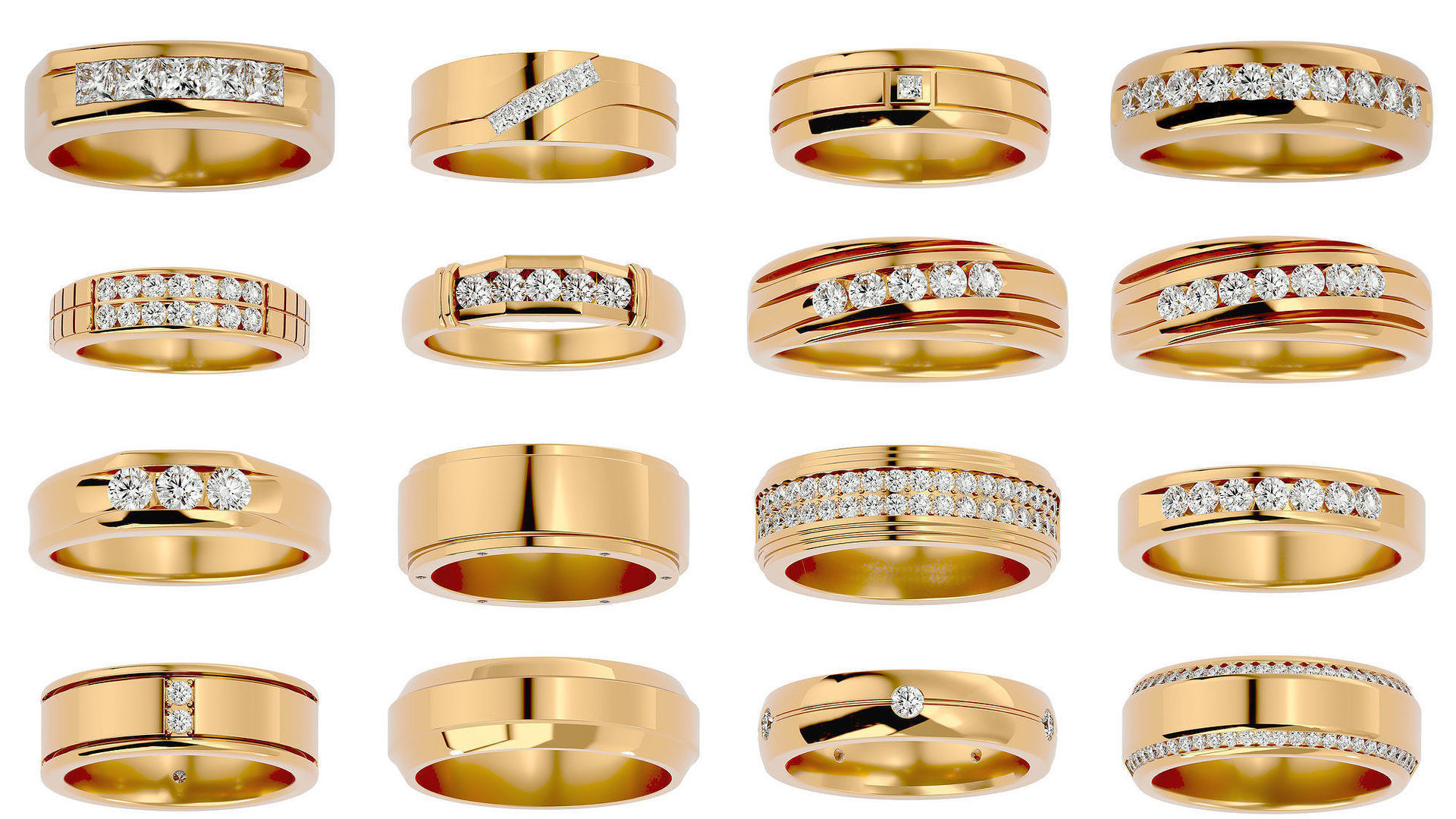 119 Bands rings 3D Model Collection | CGTrader