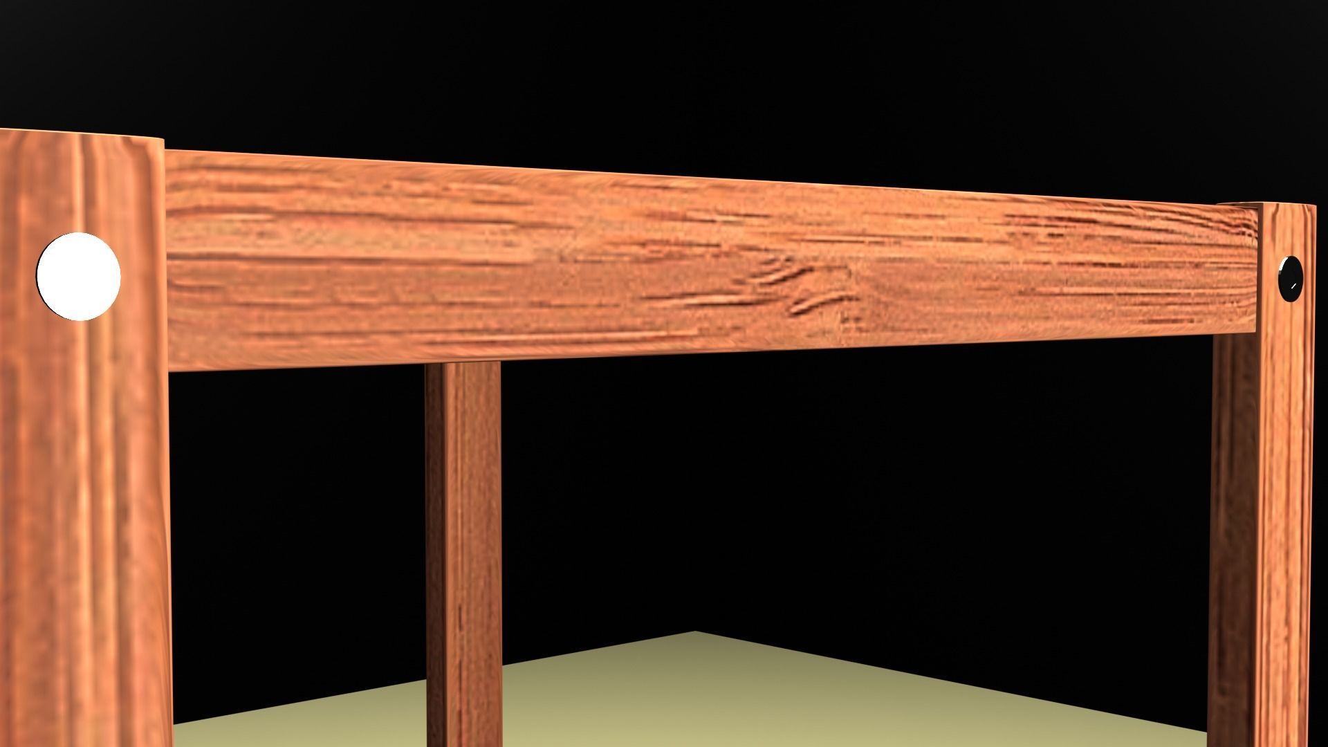 Bamboo 4 Tier Shelf 3D model_3