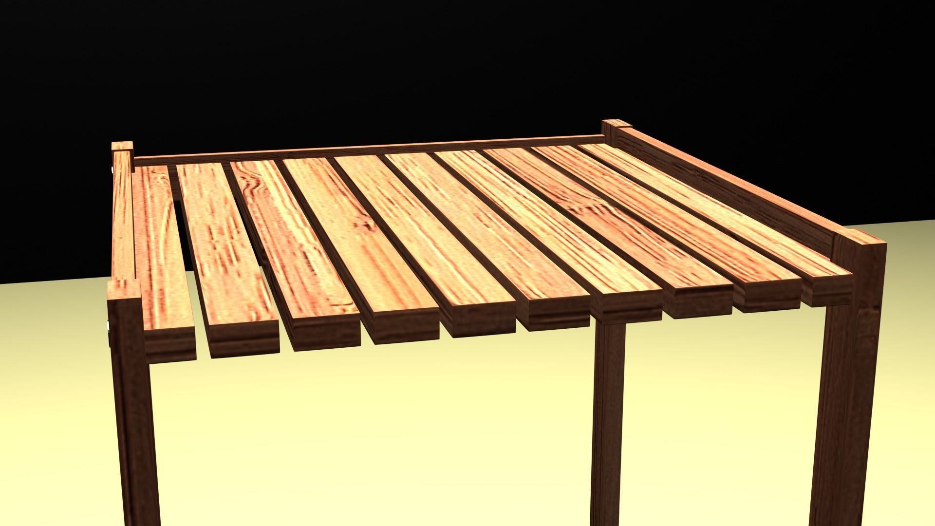 Bamboo 4 Tier Shelf 3D model_2