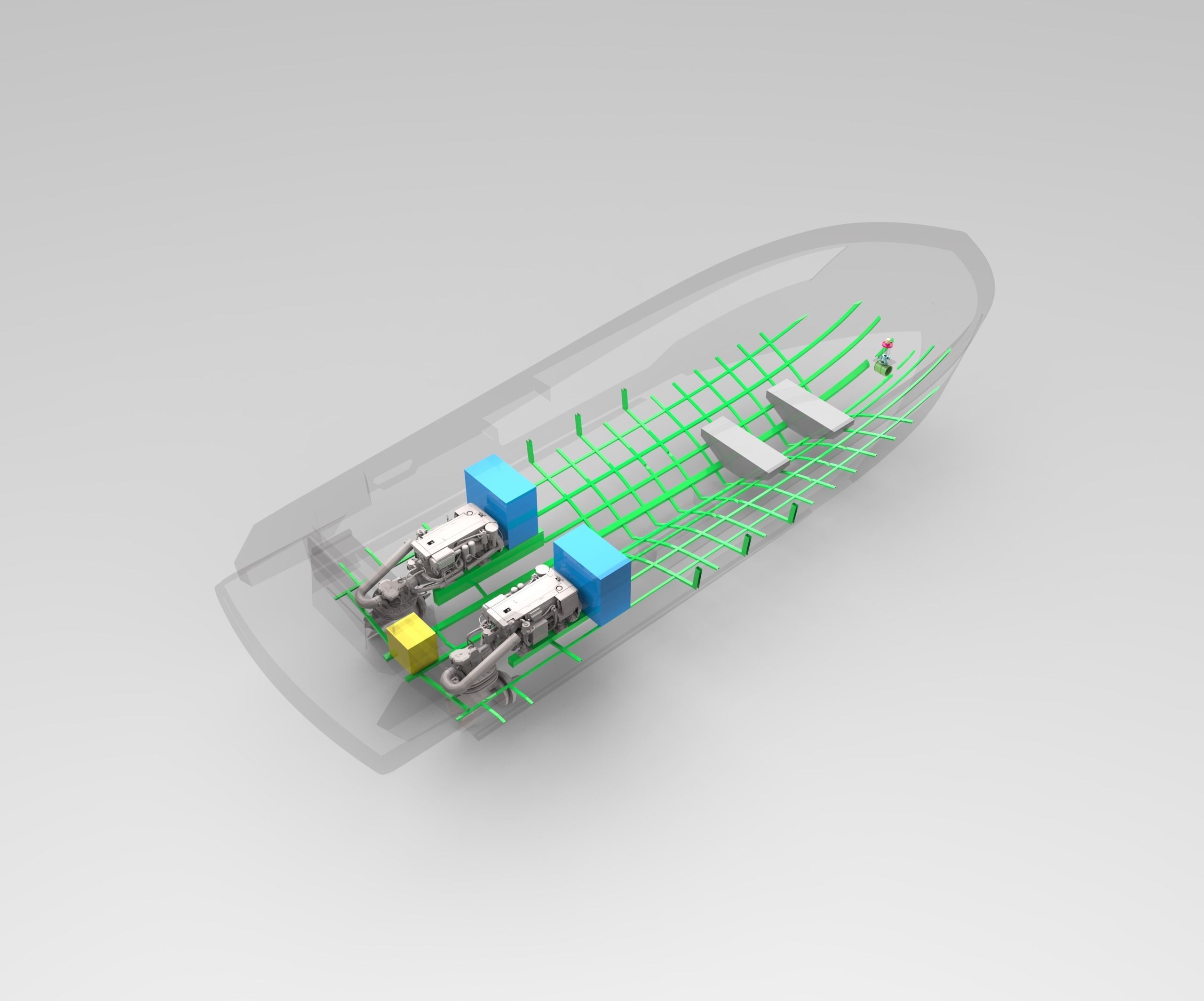 14 m Trawler Motor yacht 3D model_9