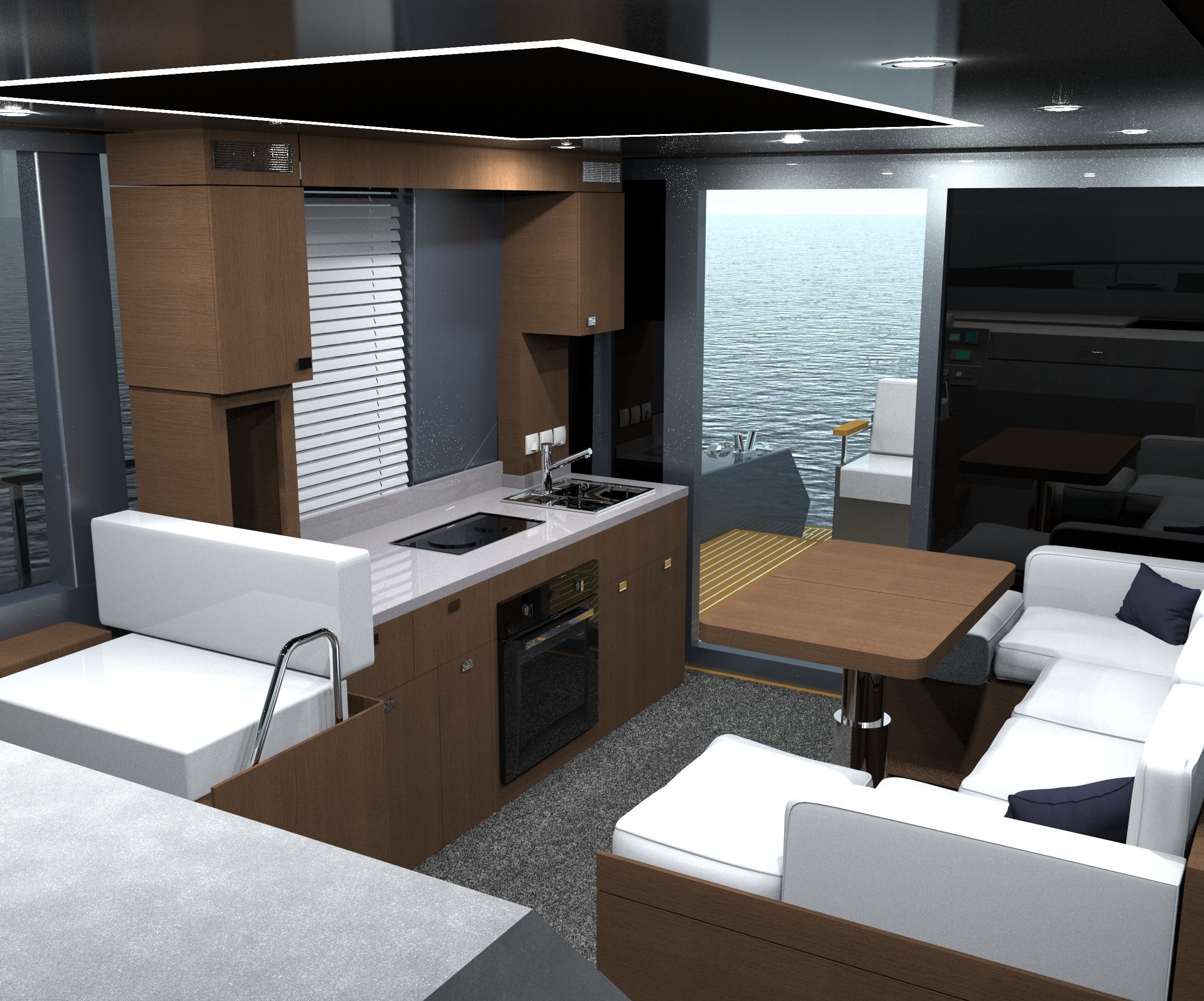 14 m Trawler Motor yacht 3D model_4