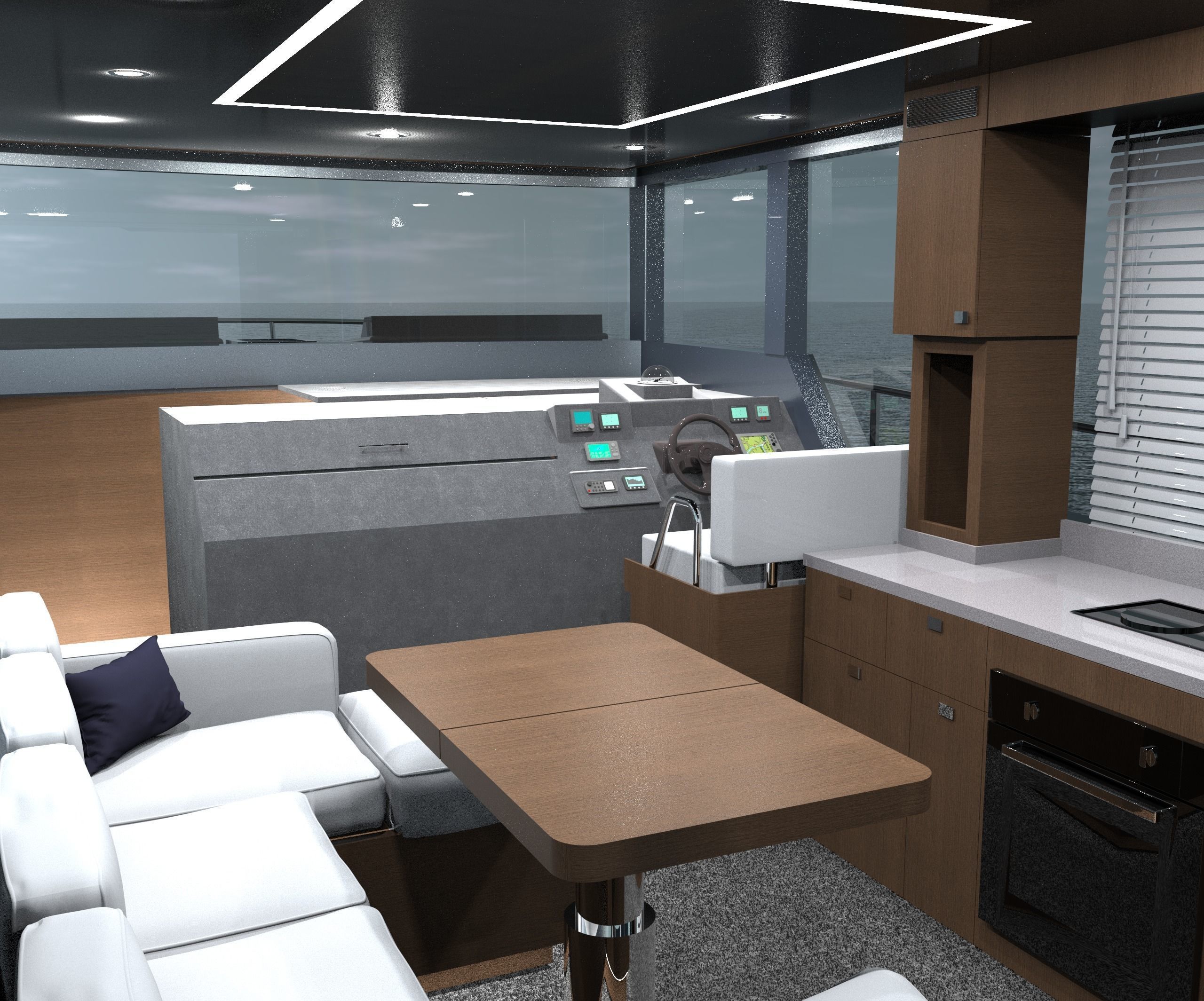 14 m Trawler Motor yacht 3D model_5