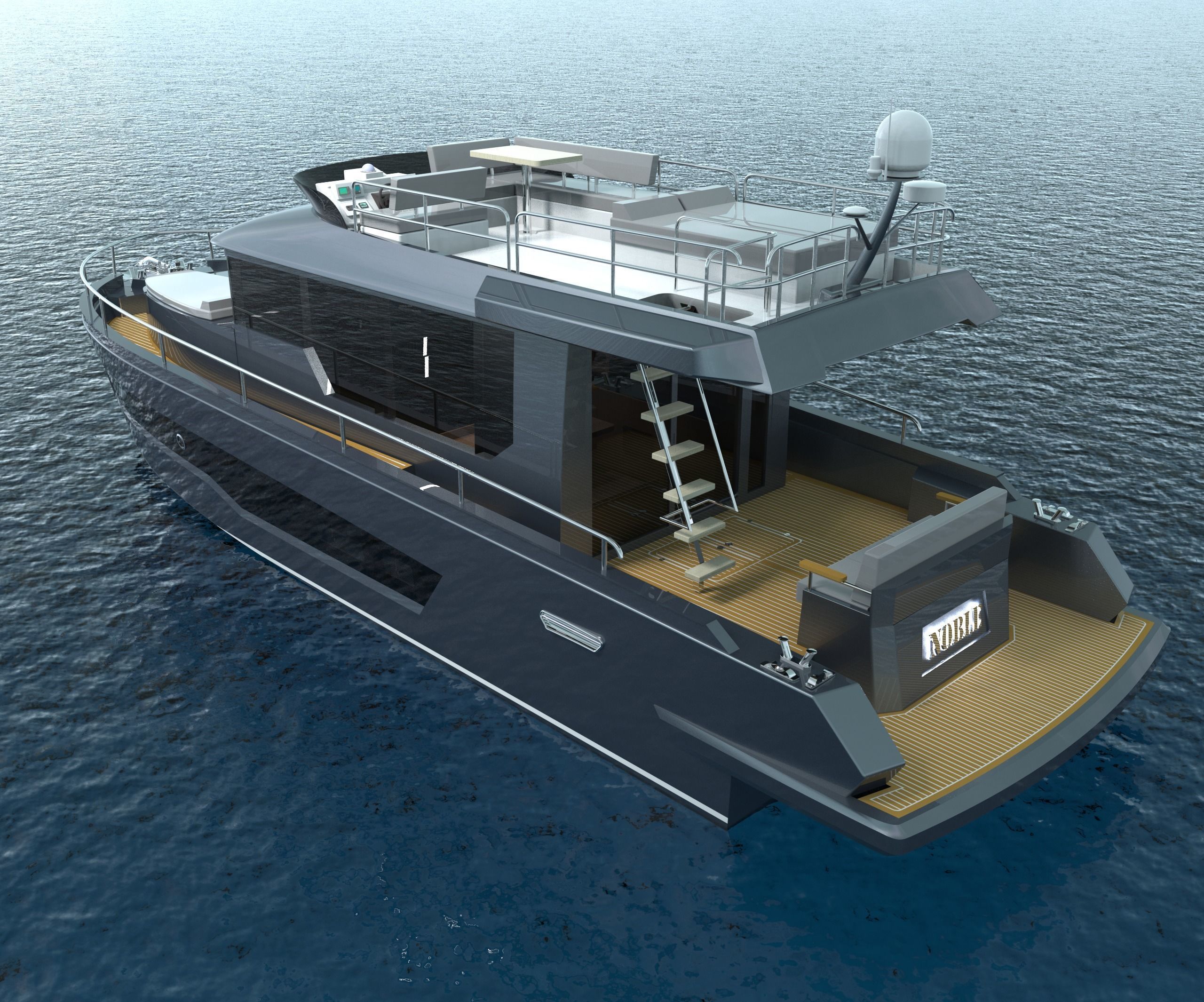 14 m Trawler Motor yacht 3D model_3