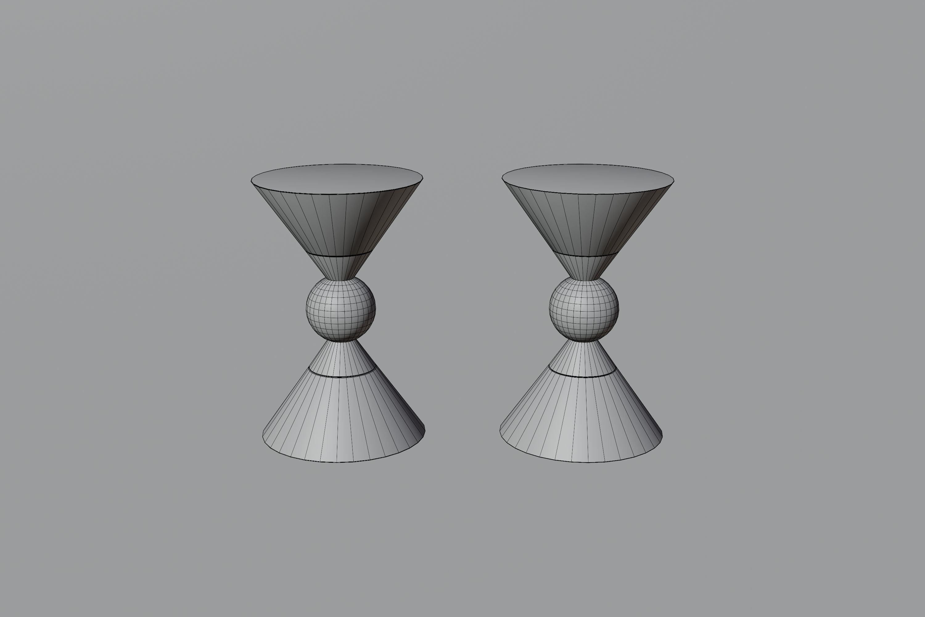 Tables person - side table gold Low-poly 3D model_2