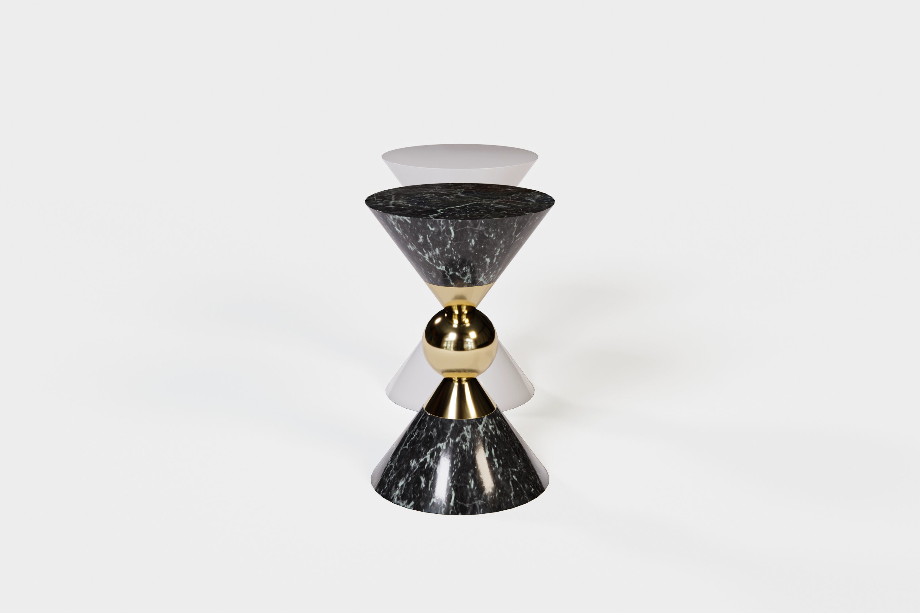 Tables person - side table gold Low-poly 3D model_7