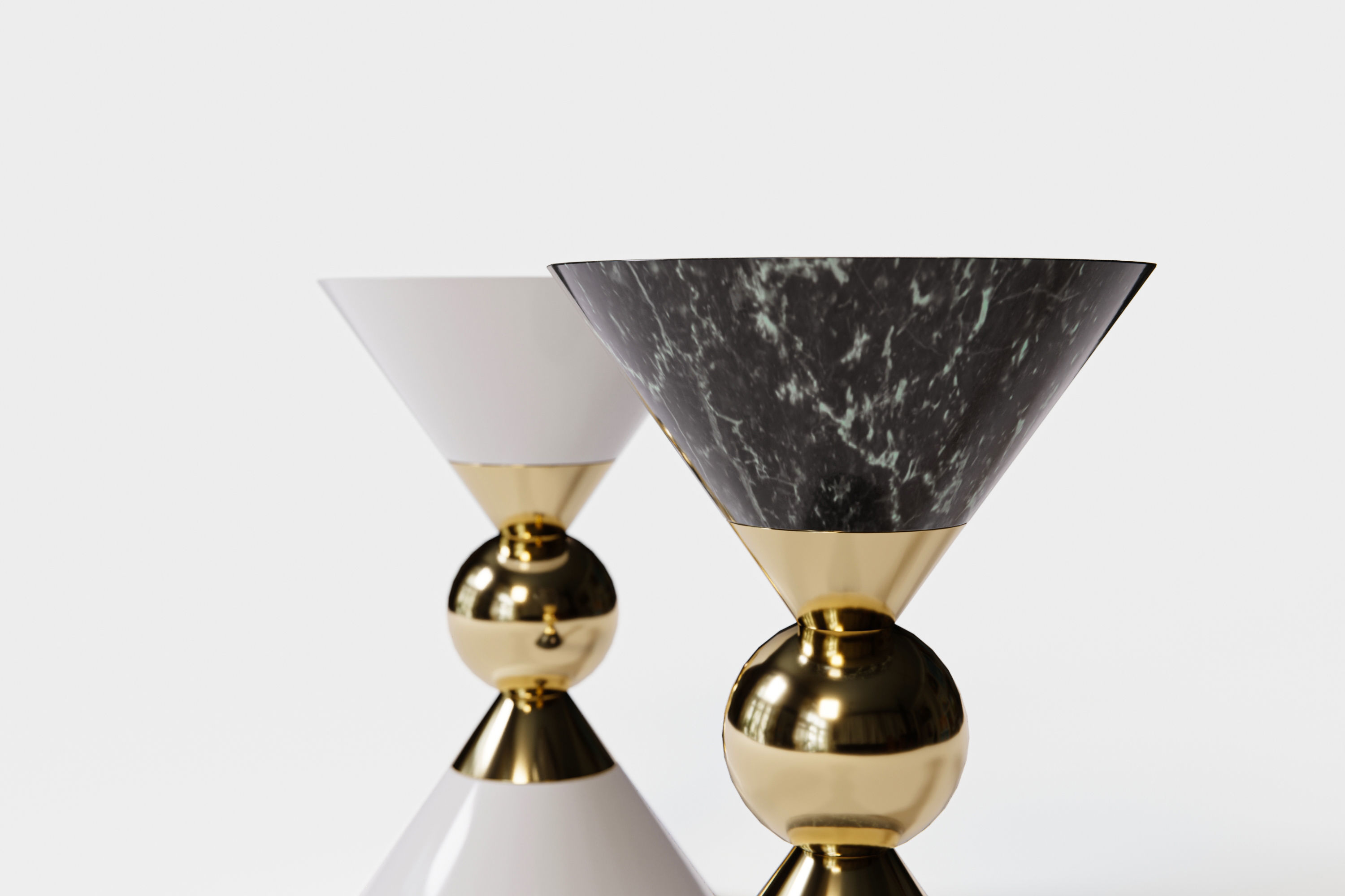 Tables person - side table gold Low-poly 3D model_9