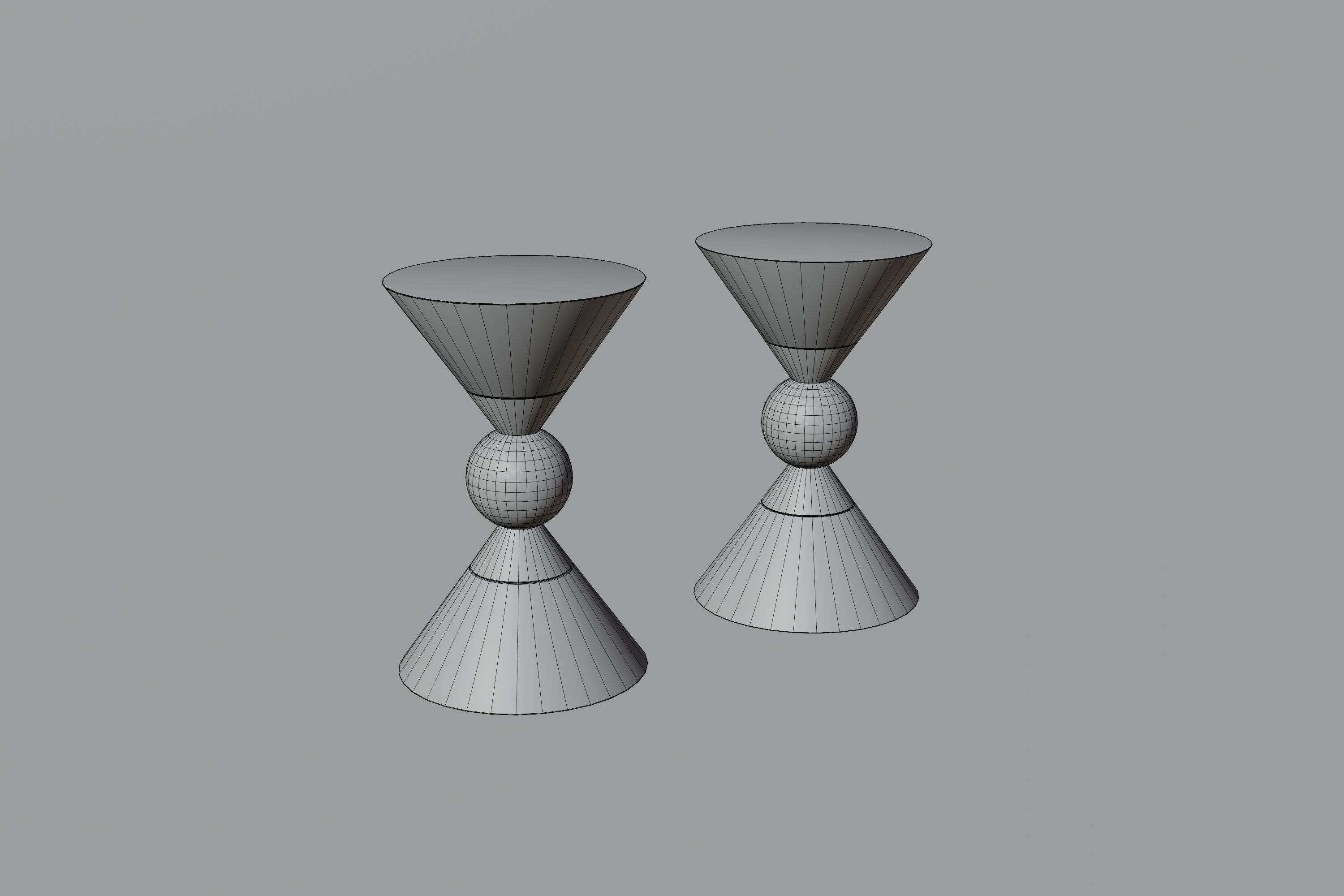 Tables person - side table gold Low-poly 3D model_4