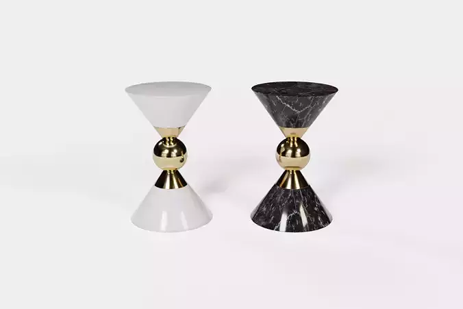 Tables person - side table gold Low-poly 3D model