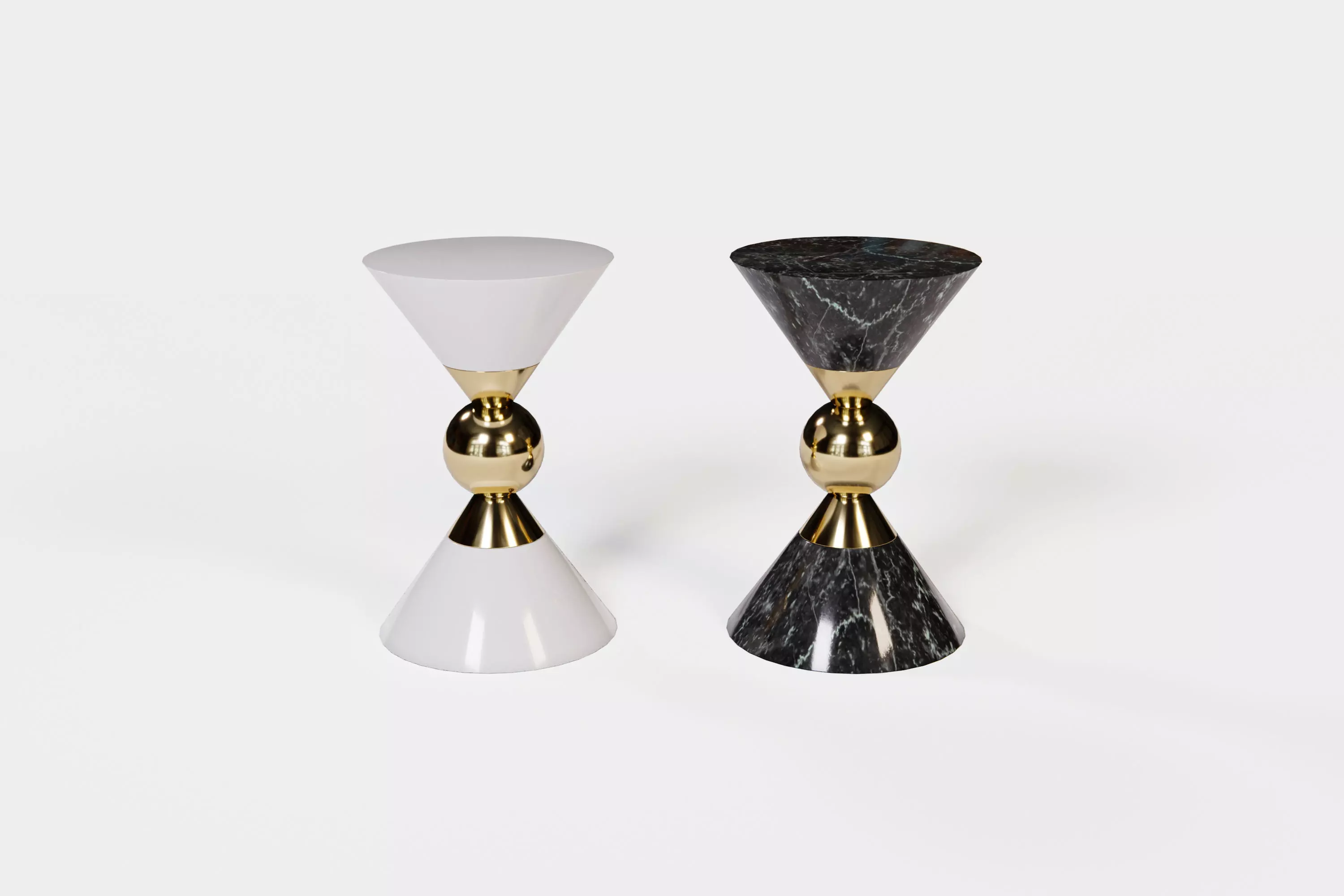 Tables person - side table gold Low-poly 3D model_0