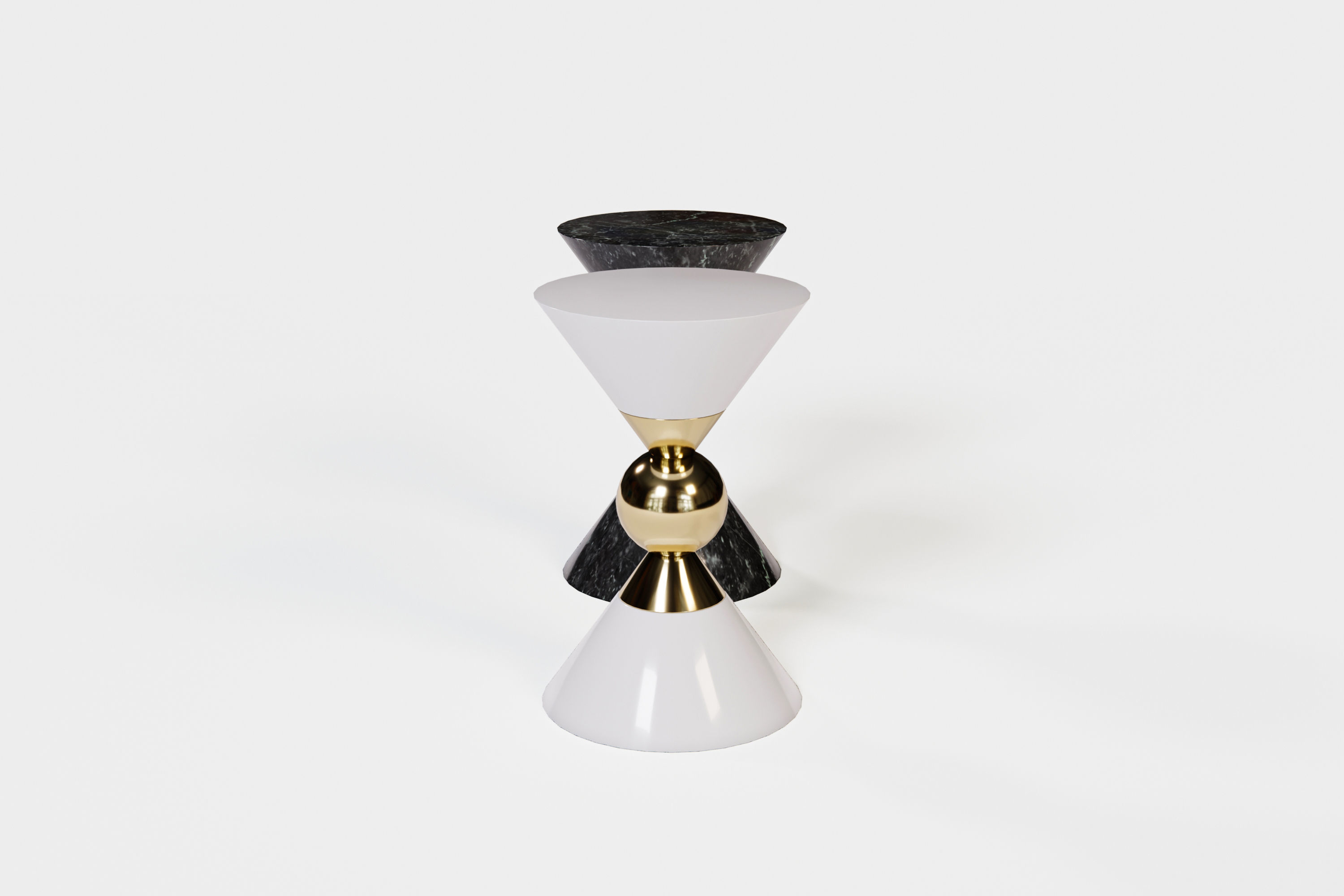 Tables person - side table gold Low-poly 3D model_5