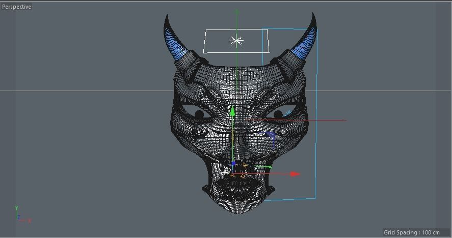 japanese yokai mask 2 Low-poly 3D model_20