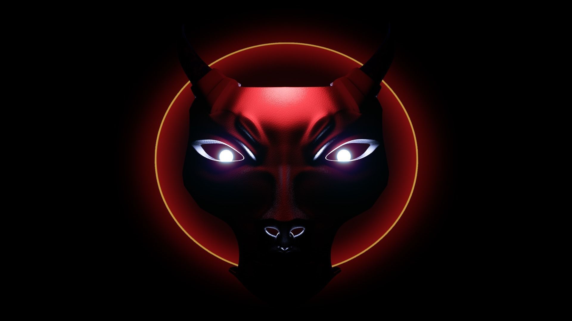 japanese yokai mask 2 Low-poly 3D model_3