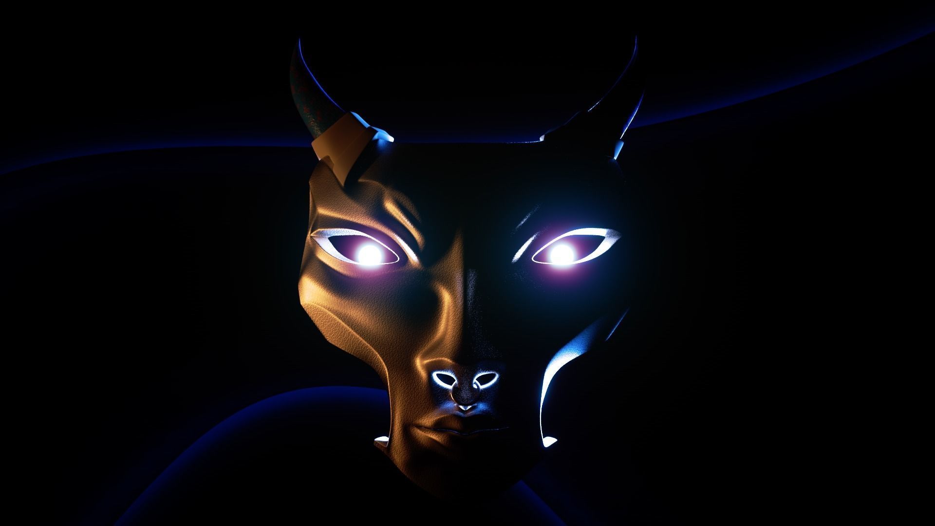 japanese yokai mask 2 Low-poly 3D model_4