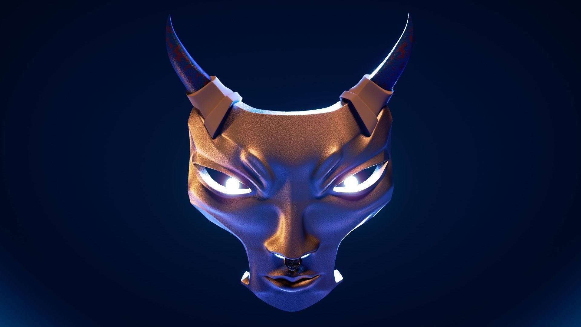 japanese yokai mask 2 Low-poly 3D model_1