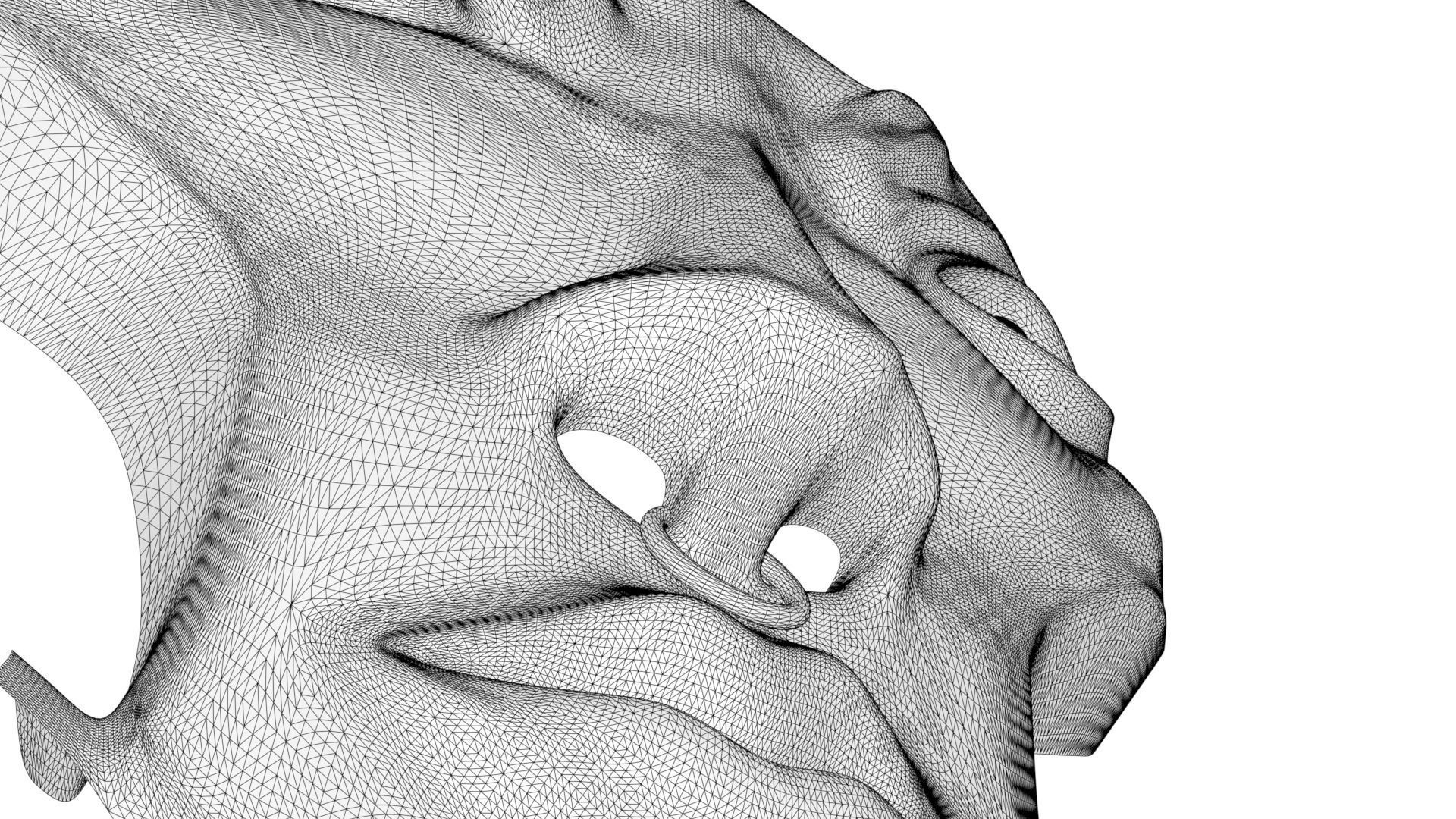 japanese yokai mask 2 Low-poly 3D model_14