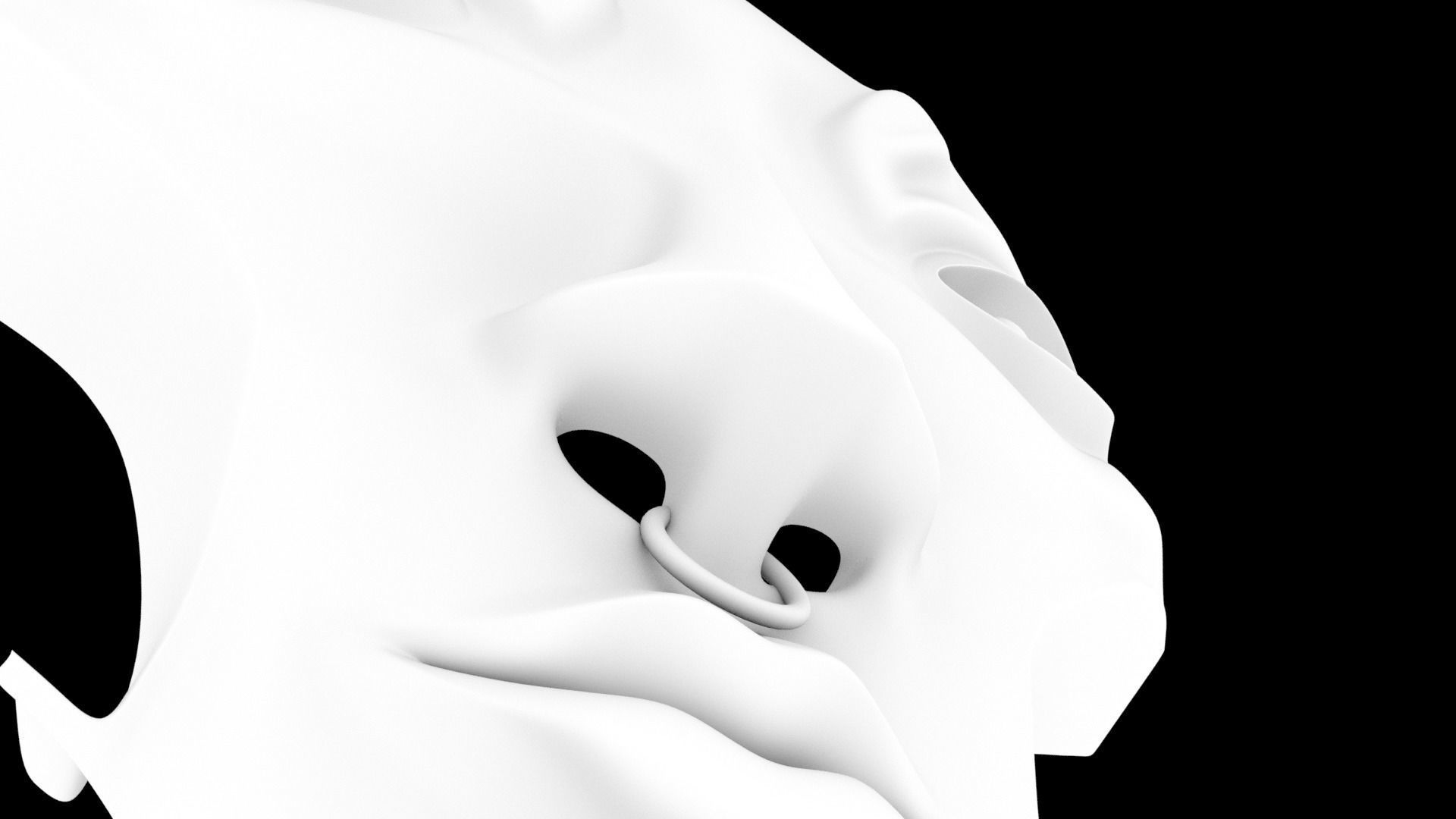 japanese yokai mask 2 Low-poly 3D model_10